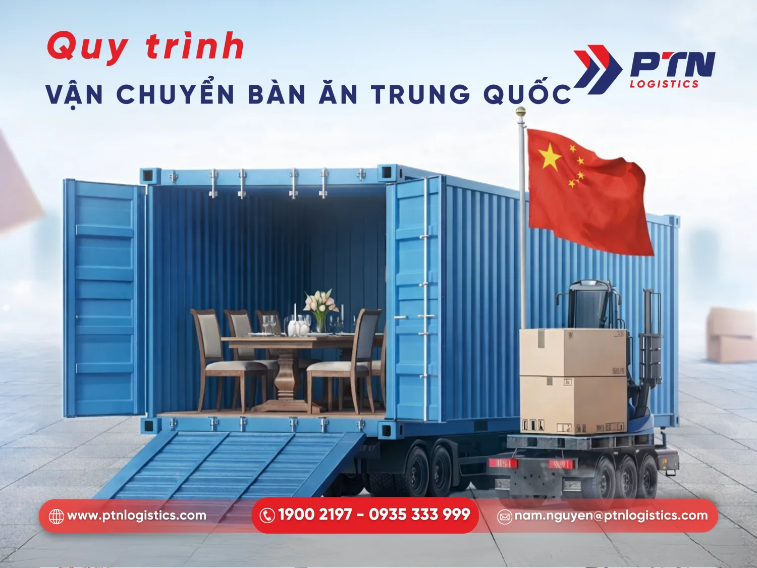 Quy trình các bước vận chuyển bàn ăn Trung Quốc