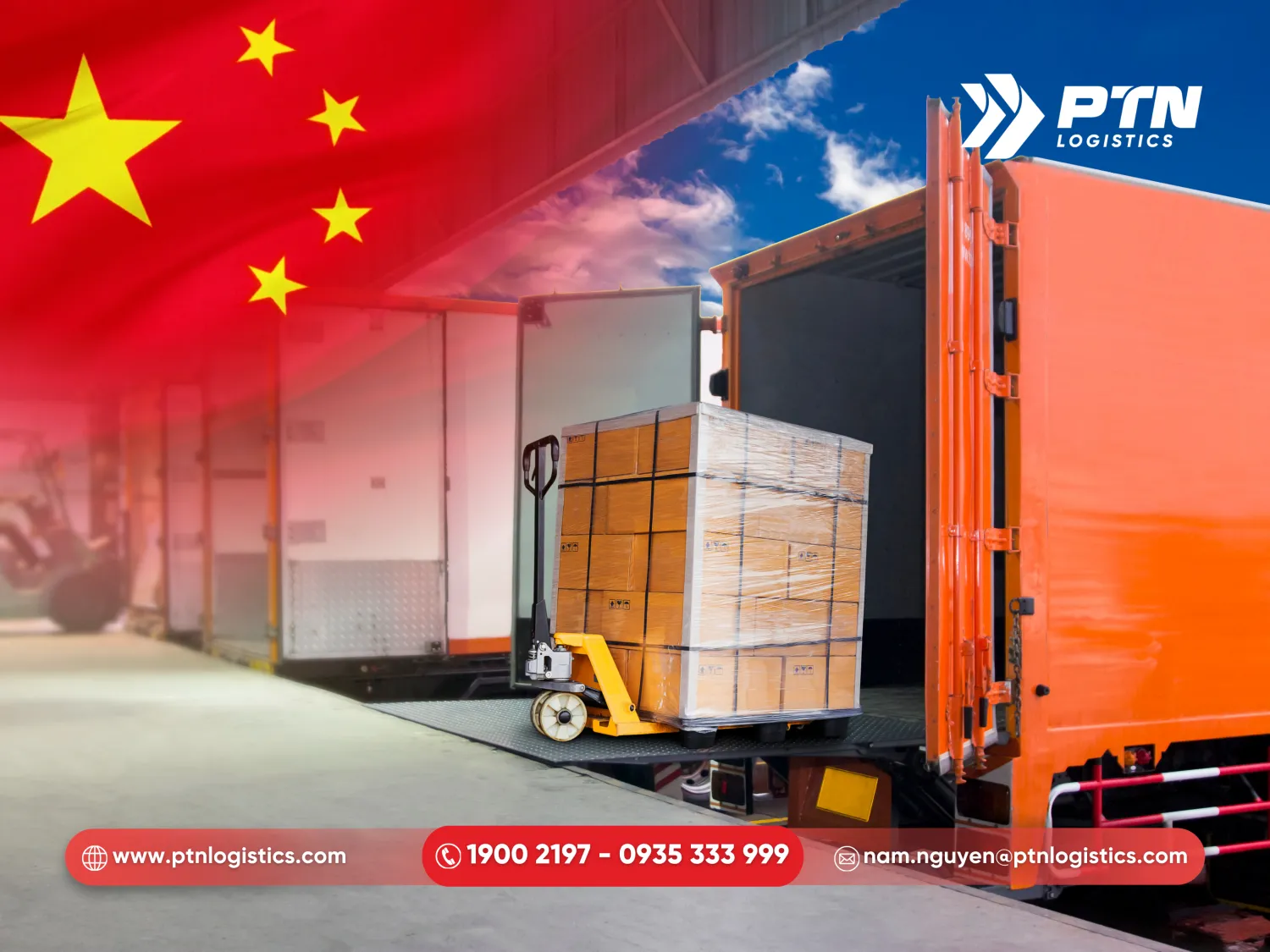 Tiến hành nhận hàng tại kho Trung Quốc
