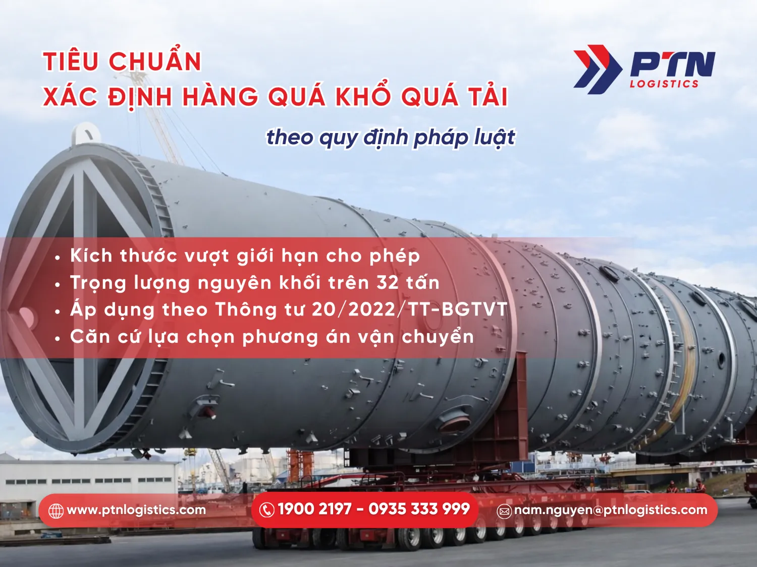 Tiêu chuẩn xác định hàng quá khổ quá tải