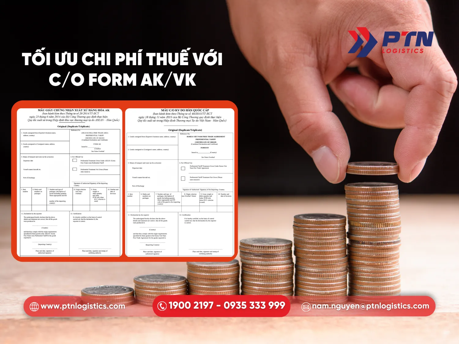 Tối ưu chi phí về thuế với C/O form AK/VK