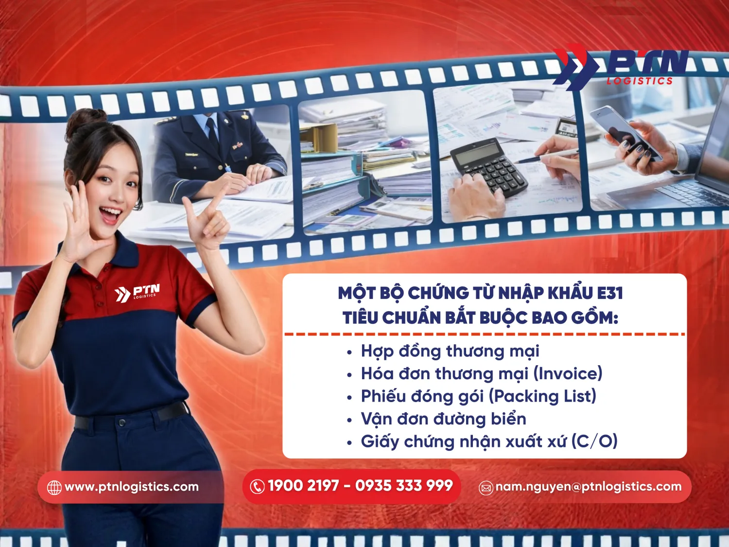 Bộ chứng từ nhập khẩu E31 tiêu chuẩn bắt buộc bao gồm