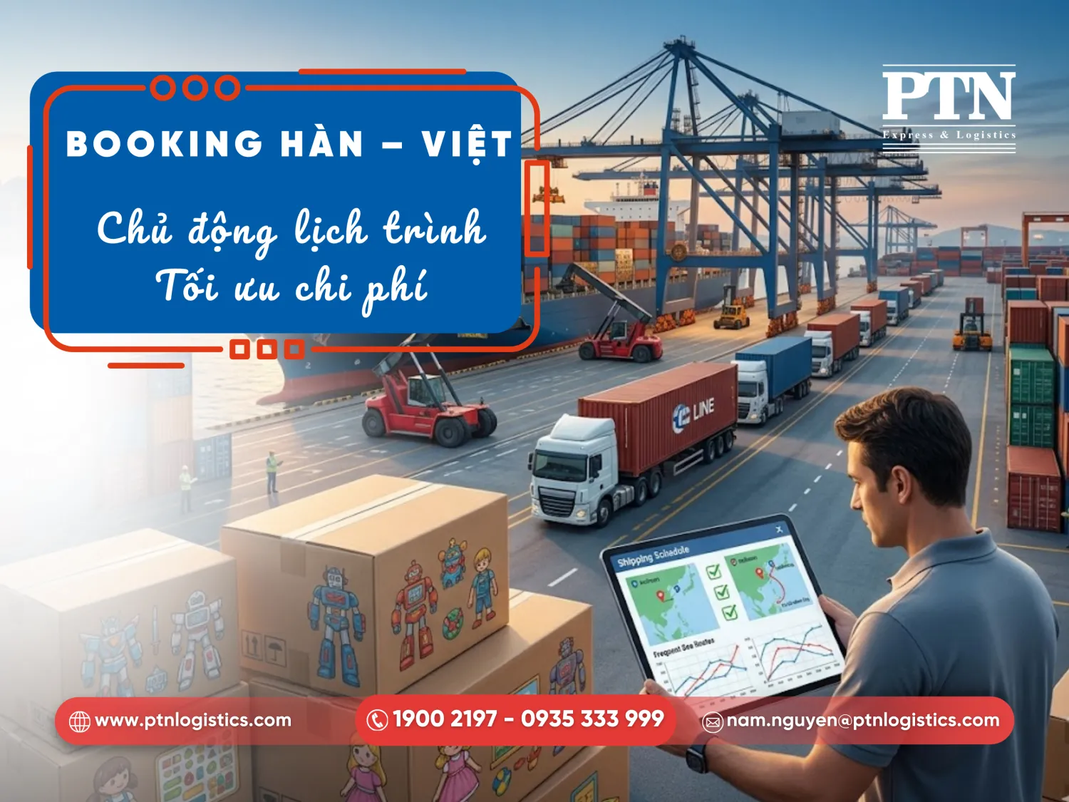 Booking vận chuyển từ Hàn Quốc