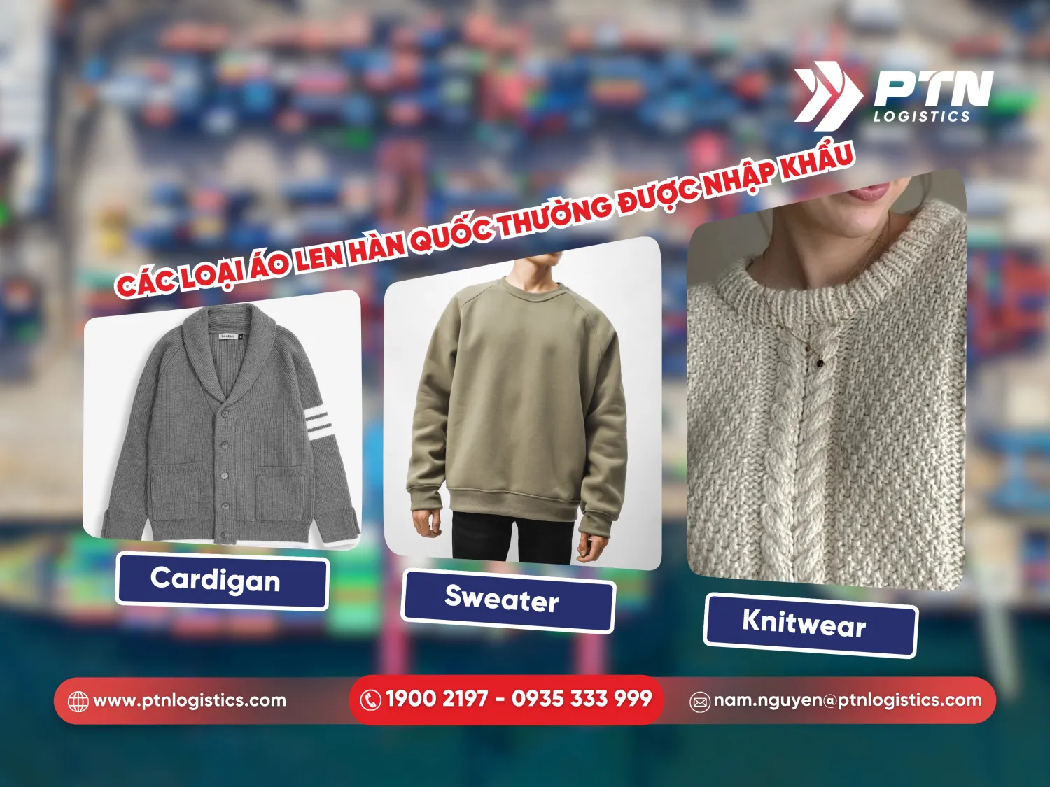 Các loại áo len Hàn Quốc thường được nhập khẩu vào Việt Nam