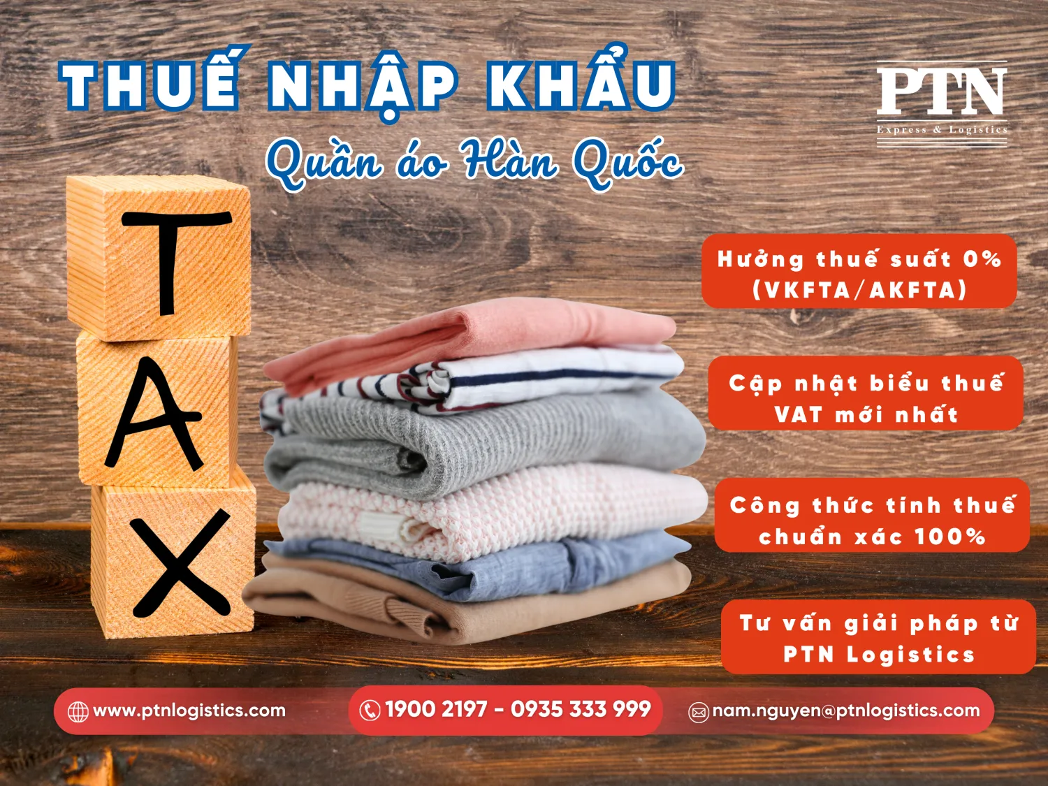 Các loại thuế phải nộp khi nhập khẩu quần áo từ Hàn Quốc