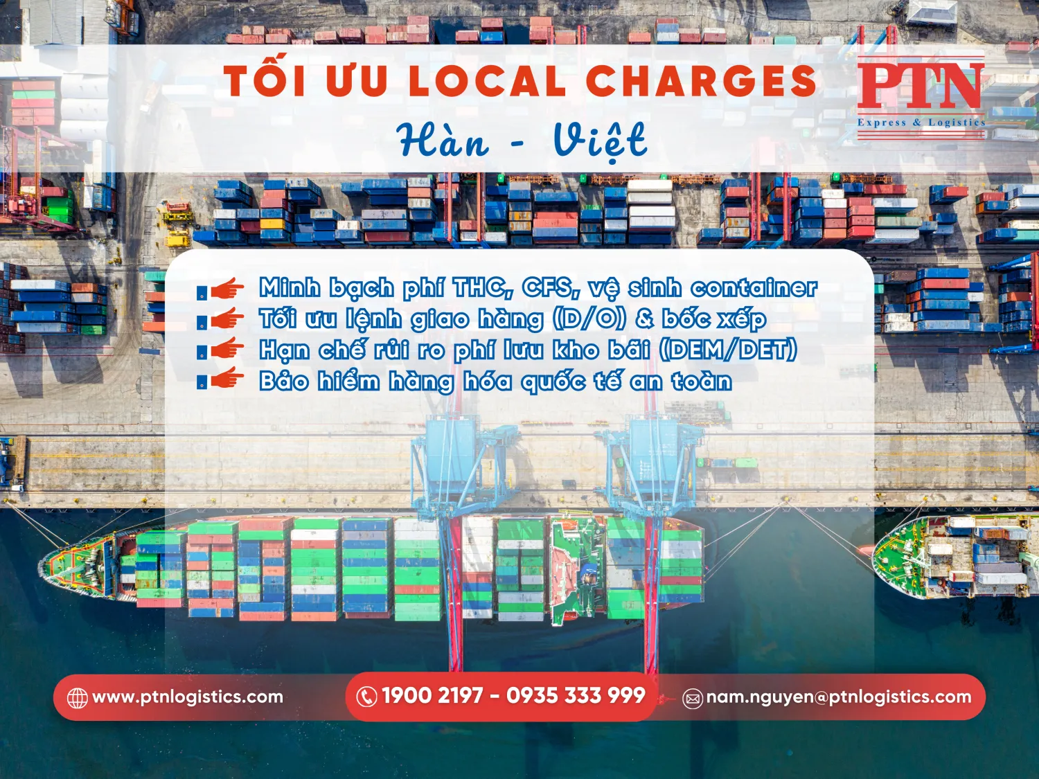 Các phí địa phương tại cảng đi và cảng đến