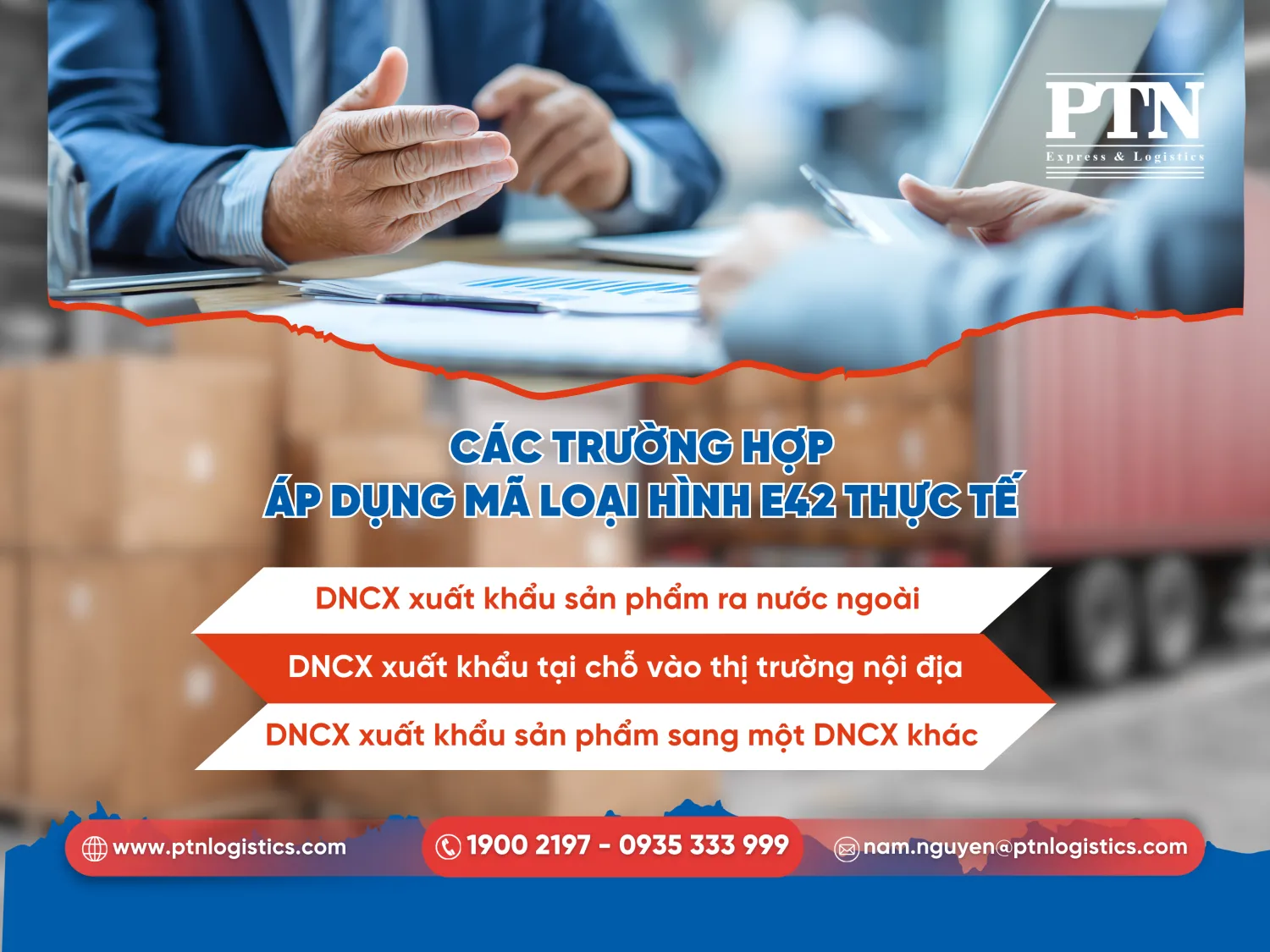 Các trường hợp áp dụng mã loại hình E42 thực tế