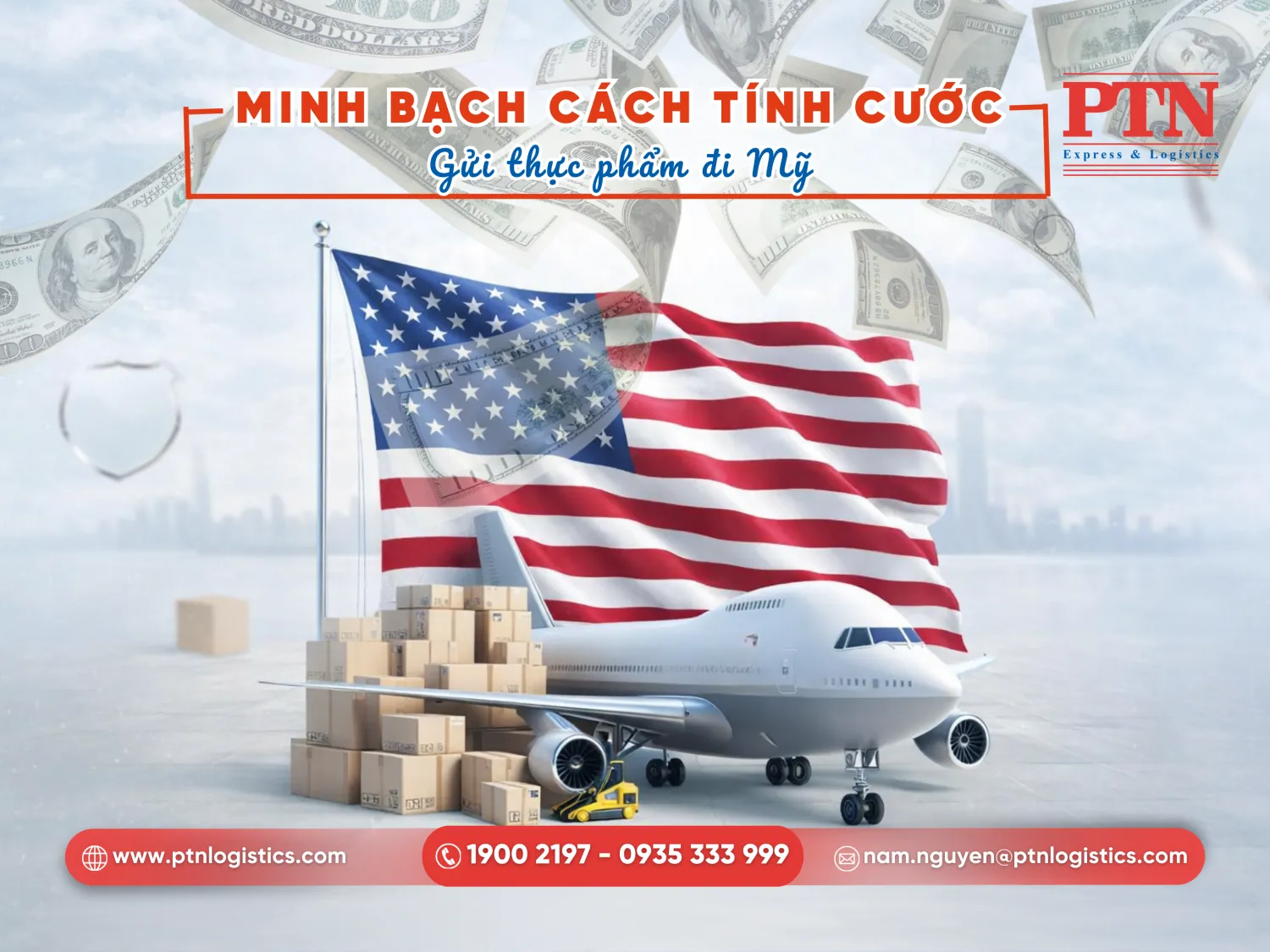 Cách tính cước phí gửi hàng đi Mỹ bằng máy bay