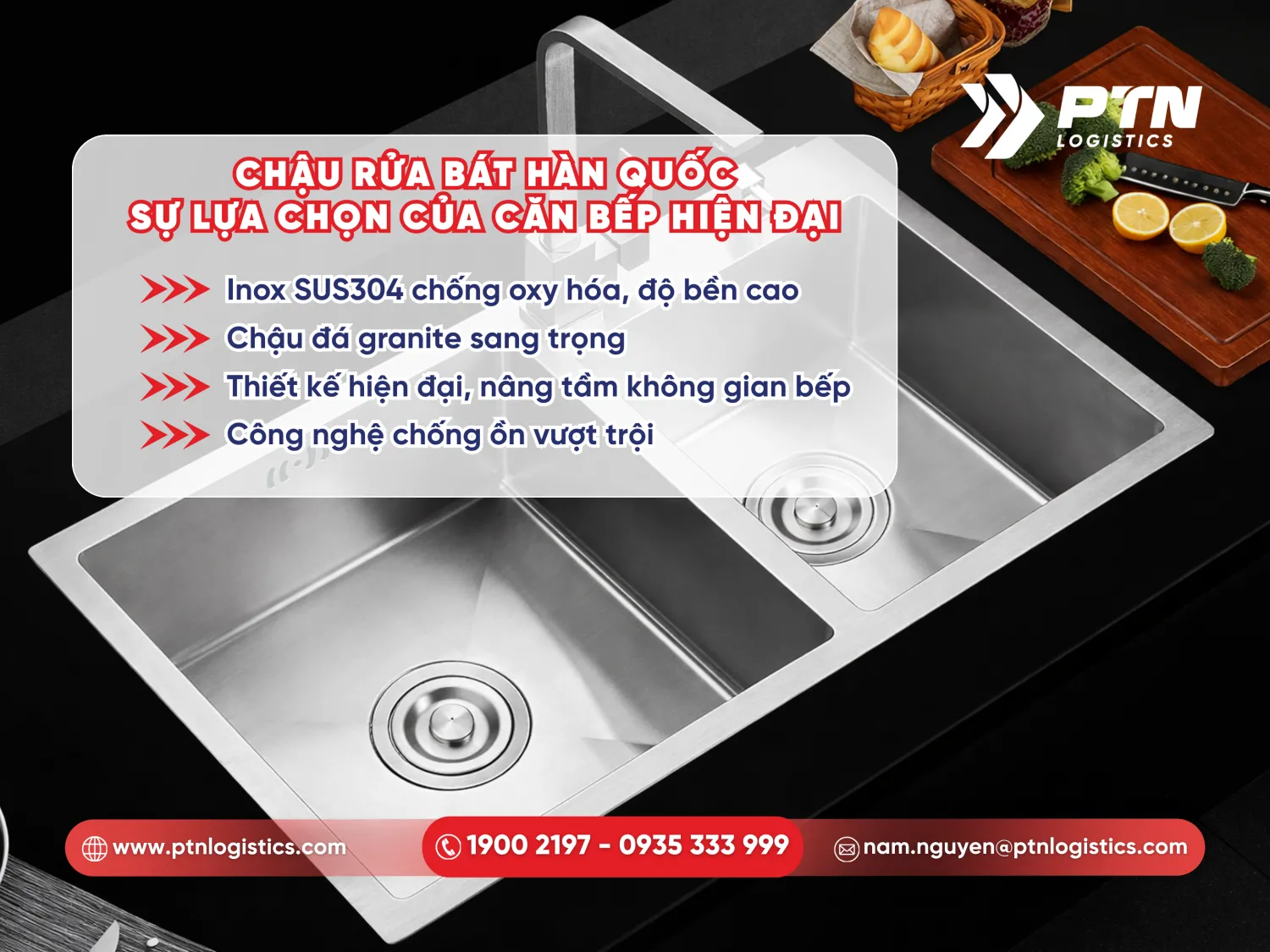 Chậu rửa bát Hàn Quốc là lựa chọn của căn bếp hiện đại