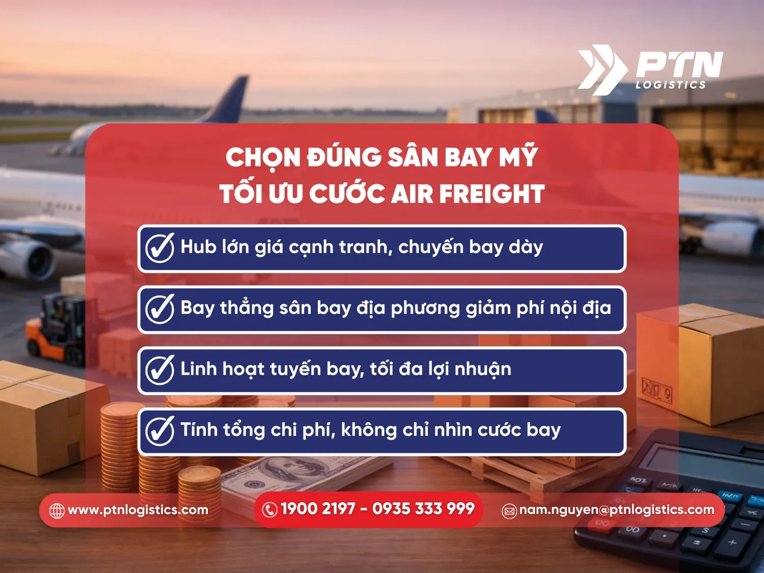 Chọn đúng sân bay Mỹ để tối ưu cước (Air freight)
