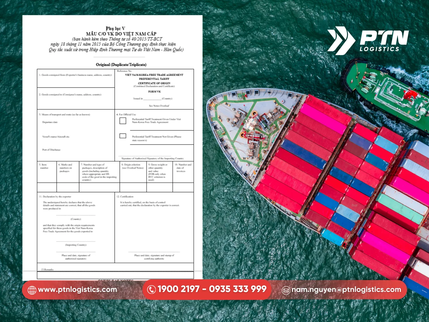 C/O form VK giúp giảm chi phí vận chuyển