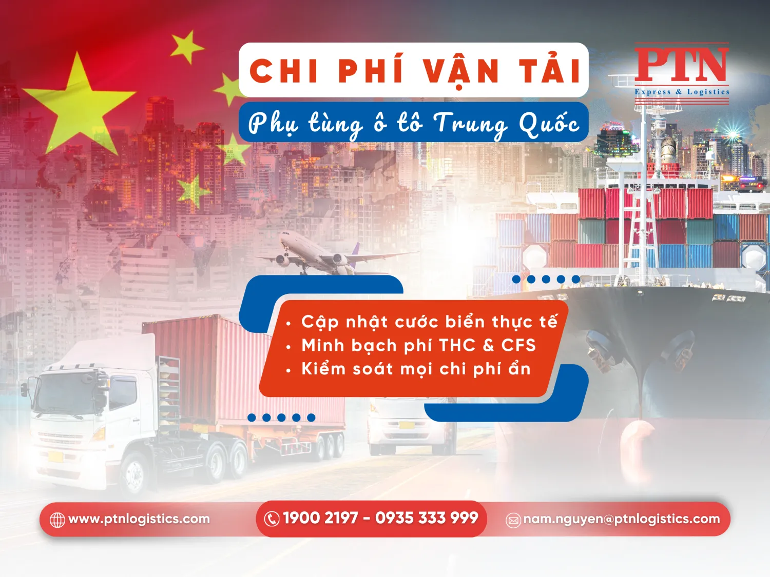 Cước phí vận chuyển quốc tế và các loại phụ phí