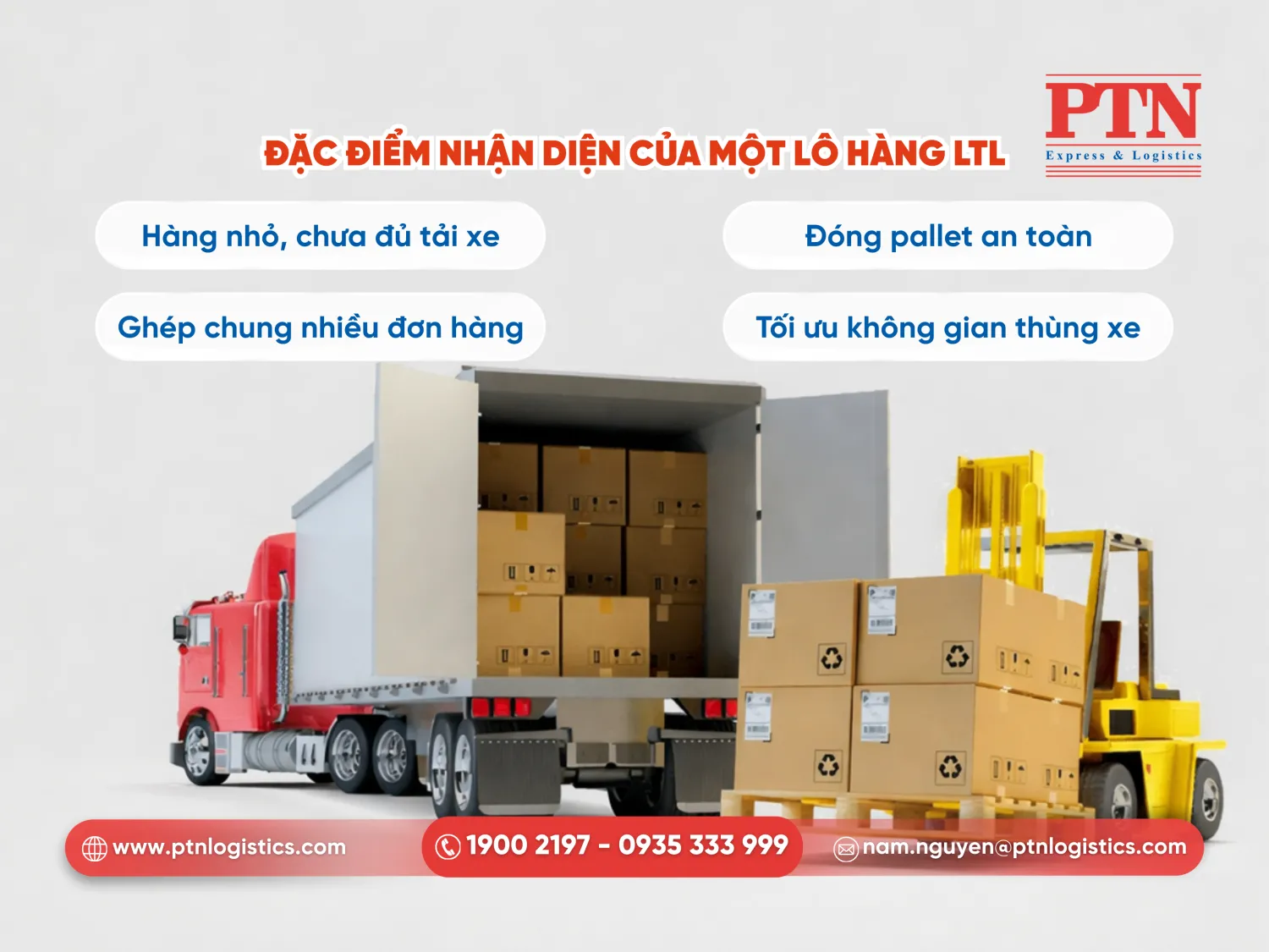 Đặc điểm nhận diện của một lô hàng LTL