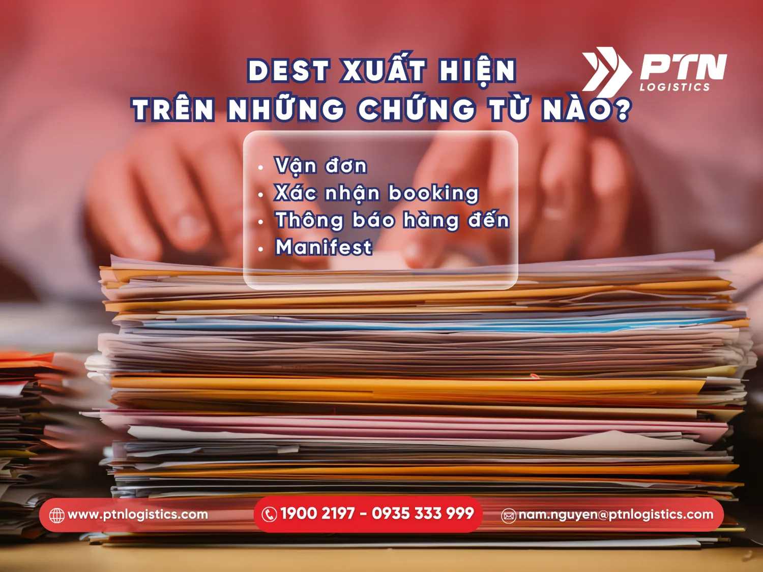 DEST thường xuất hiện trong các chứng từ nào