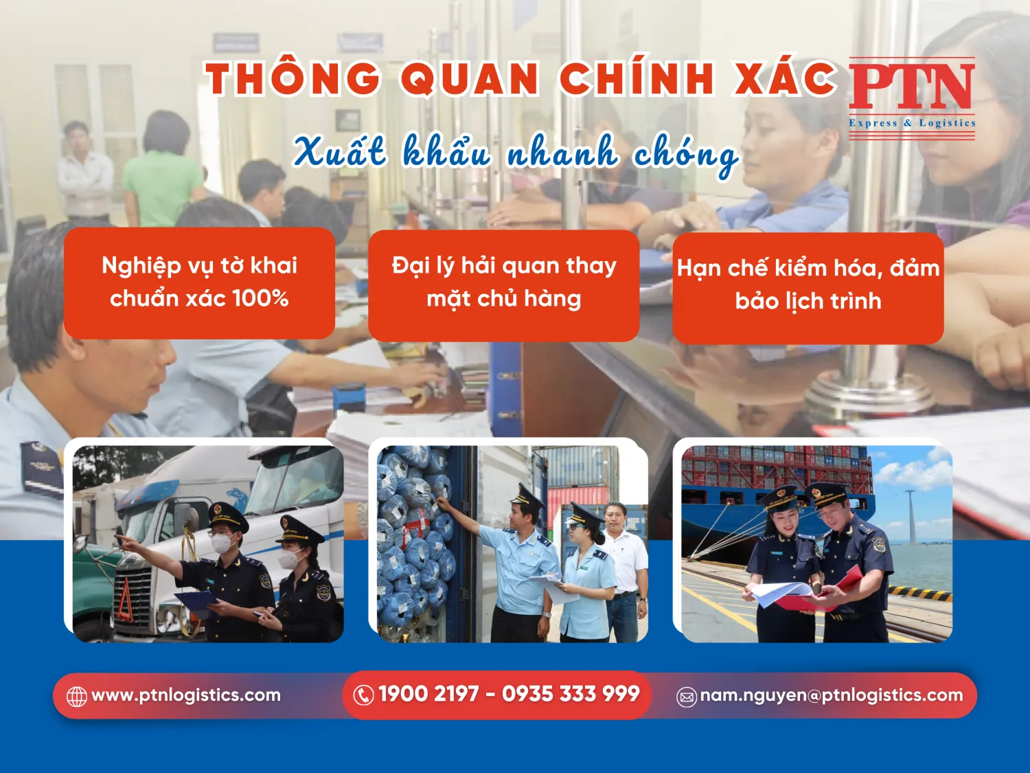 Dịch vụ khai báo hải quan và thông quan