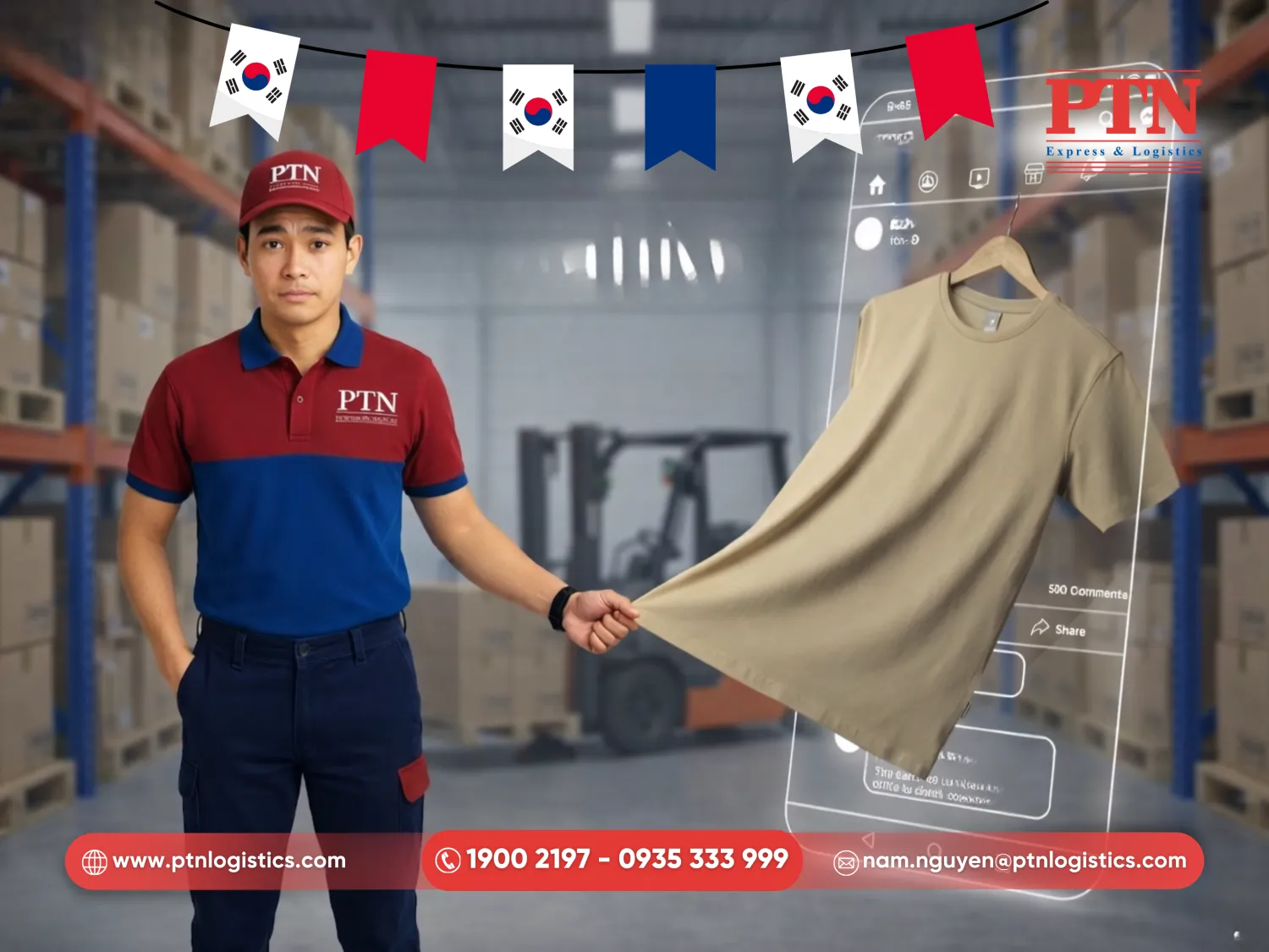 Dịch vụ nhập quần áo Hàn Quốc uy tín từ PTN Logistics