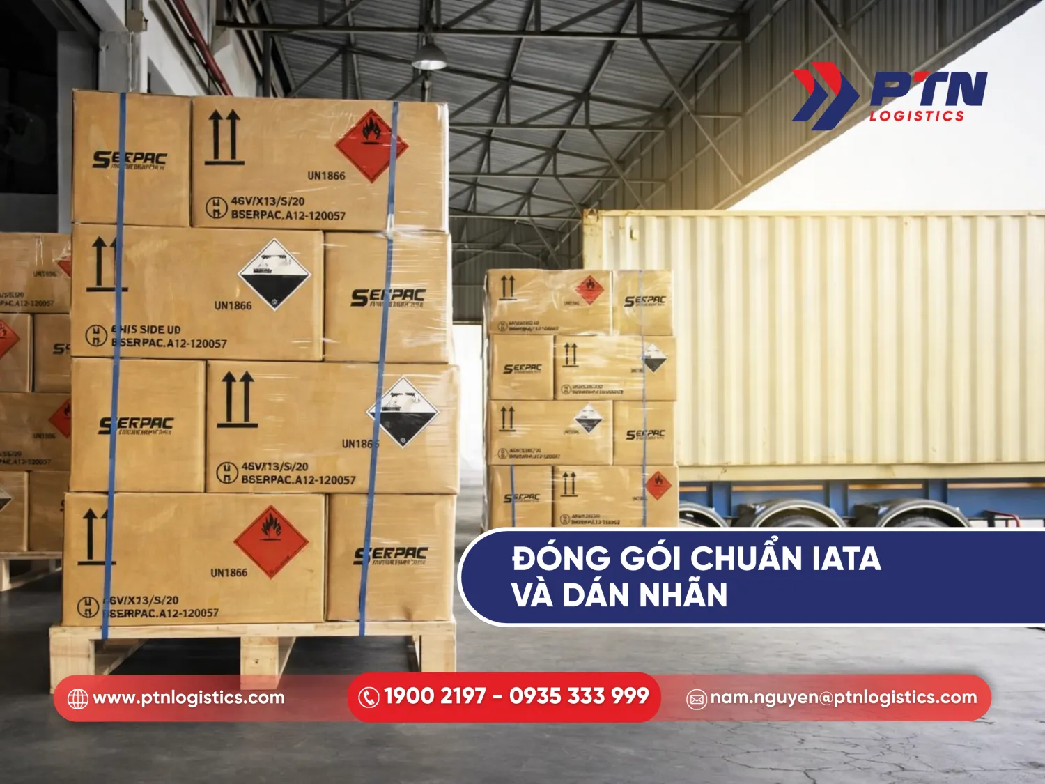 Đóng gói chuẩn IATA và dán nhãn