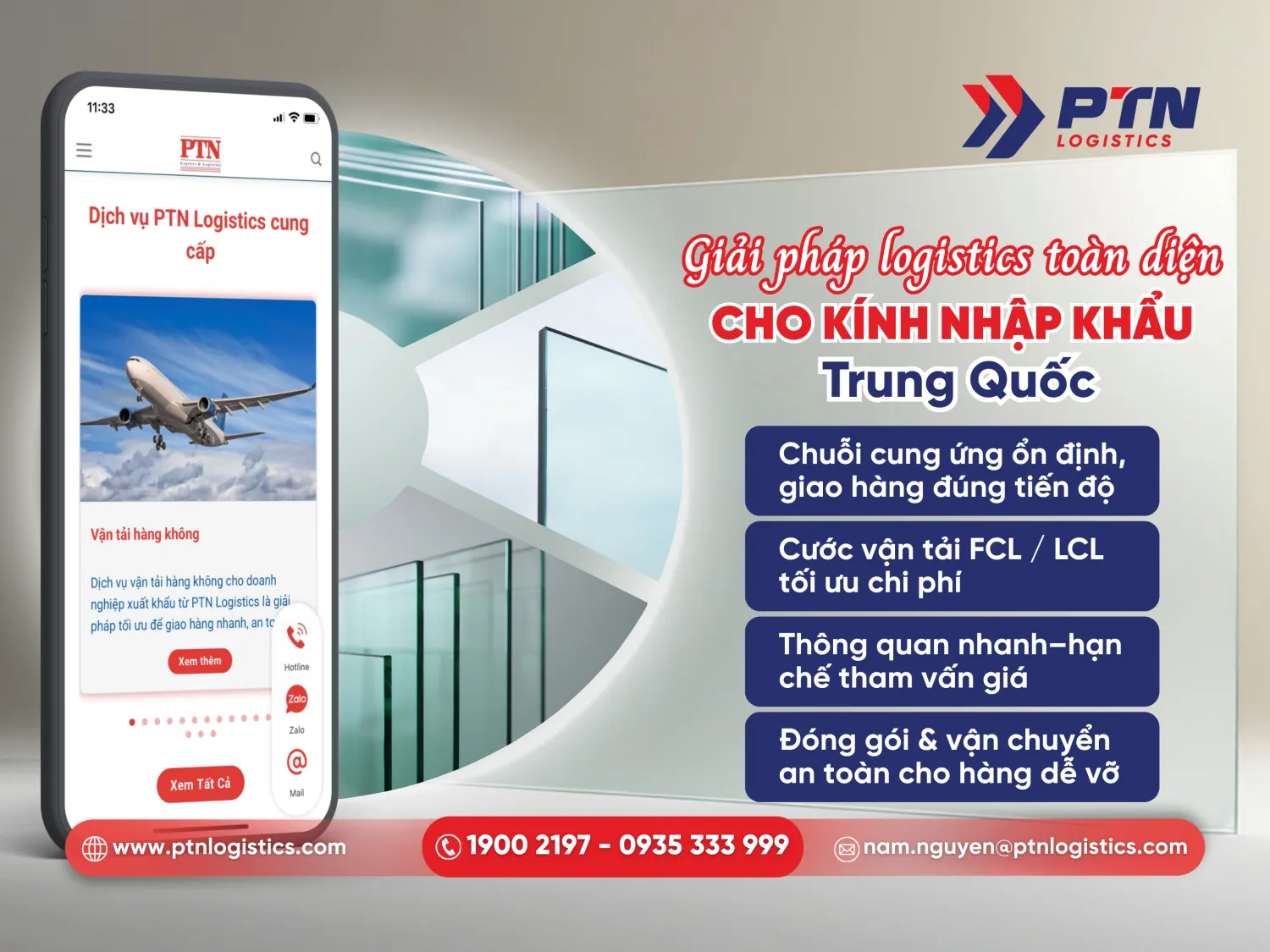 Giải pháp logistics toàn diện cho kính nhập khẩu Trung Quốc