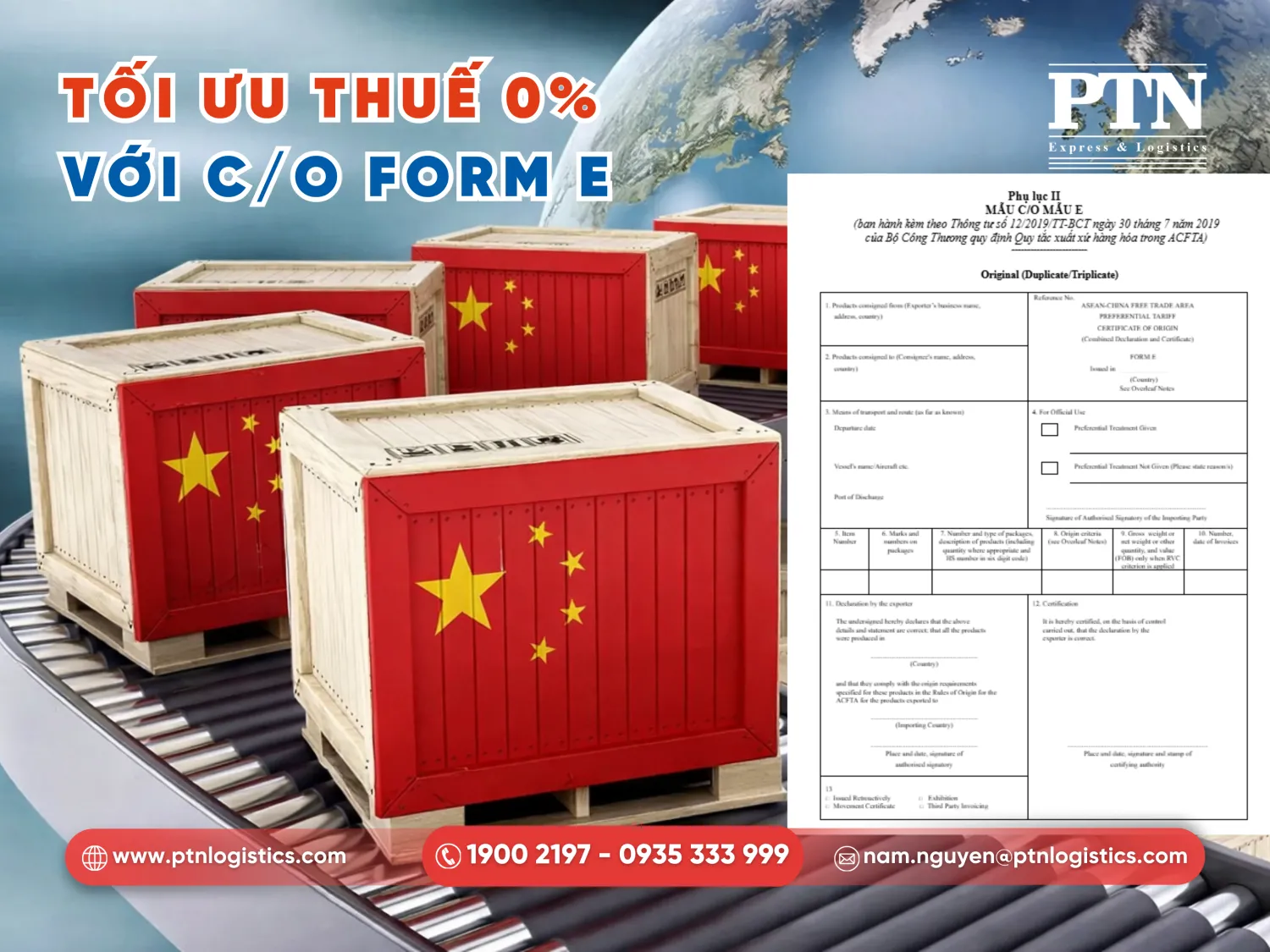 Giấy chứng nhận xuất xứ form E giúp hưởng ưu đãi thuế