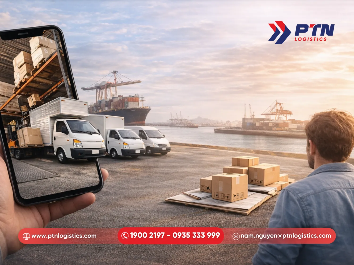 Kéo cont xe tải nhận hàng tại nhà máy Hàn Quốc