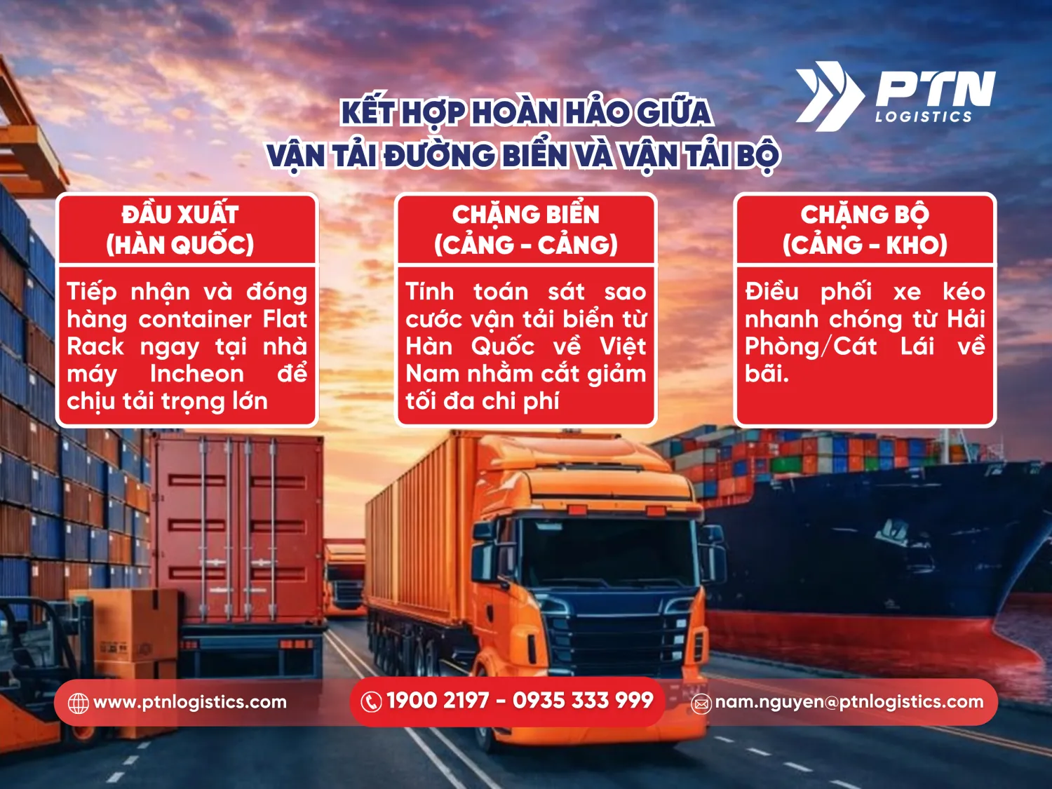 Kết hợp hoàn hảo giữa vận tải đường biển và đường bộ