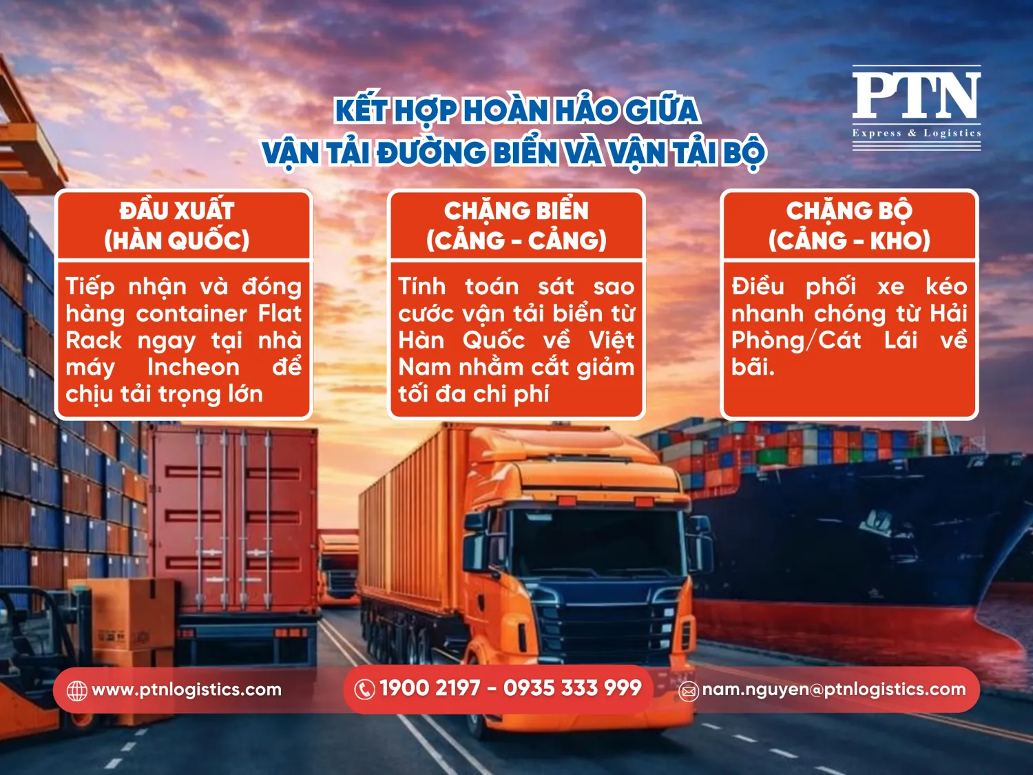 Kết hợp hoàn hảo giữa vận tải đường biển và vận tải đường bộ