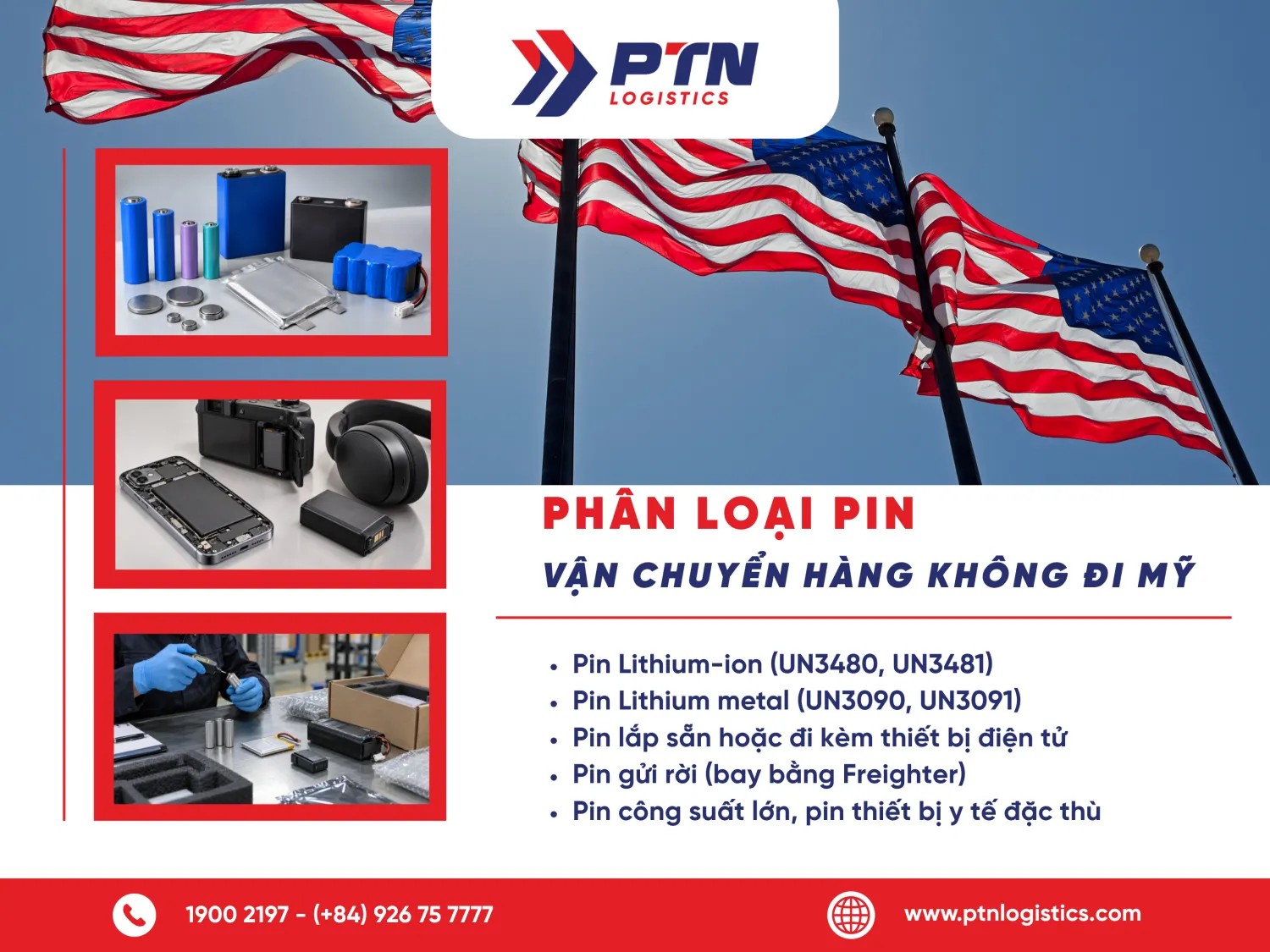 Loại pin có thể vận chuyển bằng đường hàng không đi Mỹ