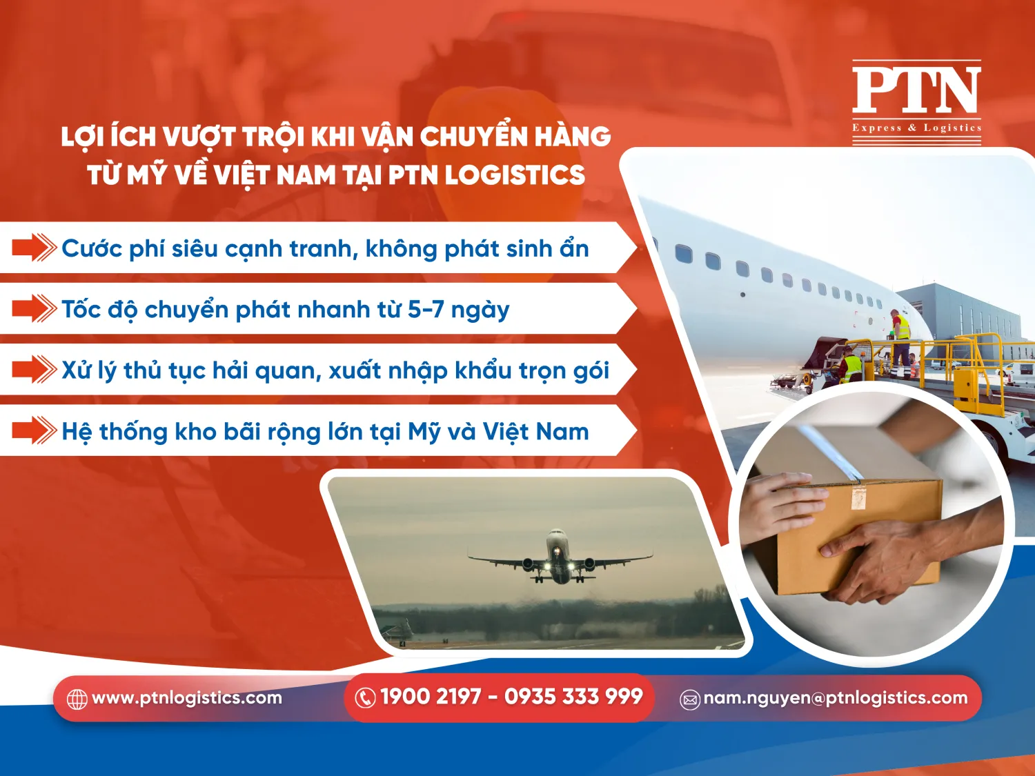 Lợi ích vượt trội khi vận chuyển hàng từ Mỹ về Việt Nam tại PTN