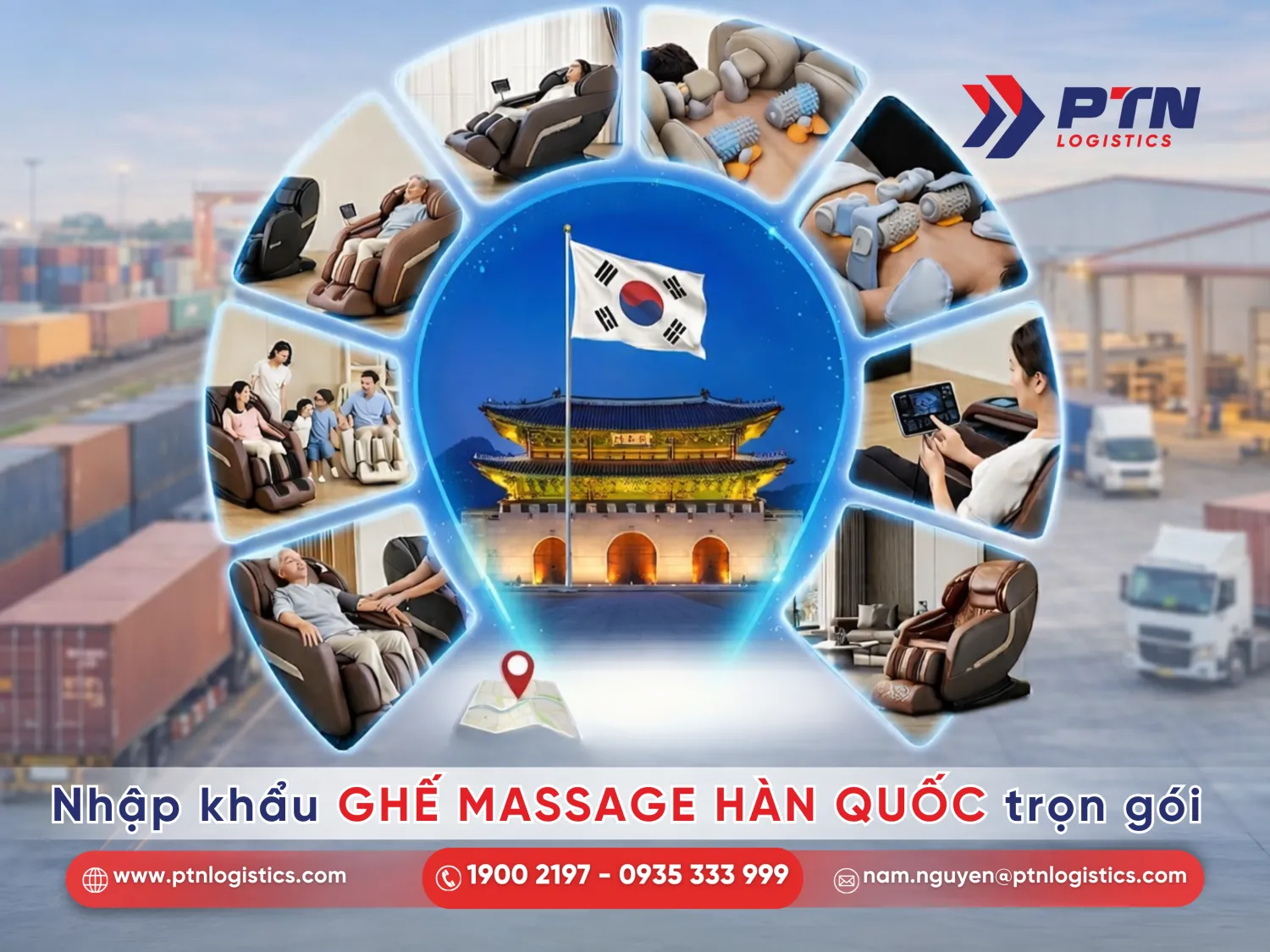 Mặt hàng ghế massage nhập khẩu Hàn Quốc