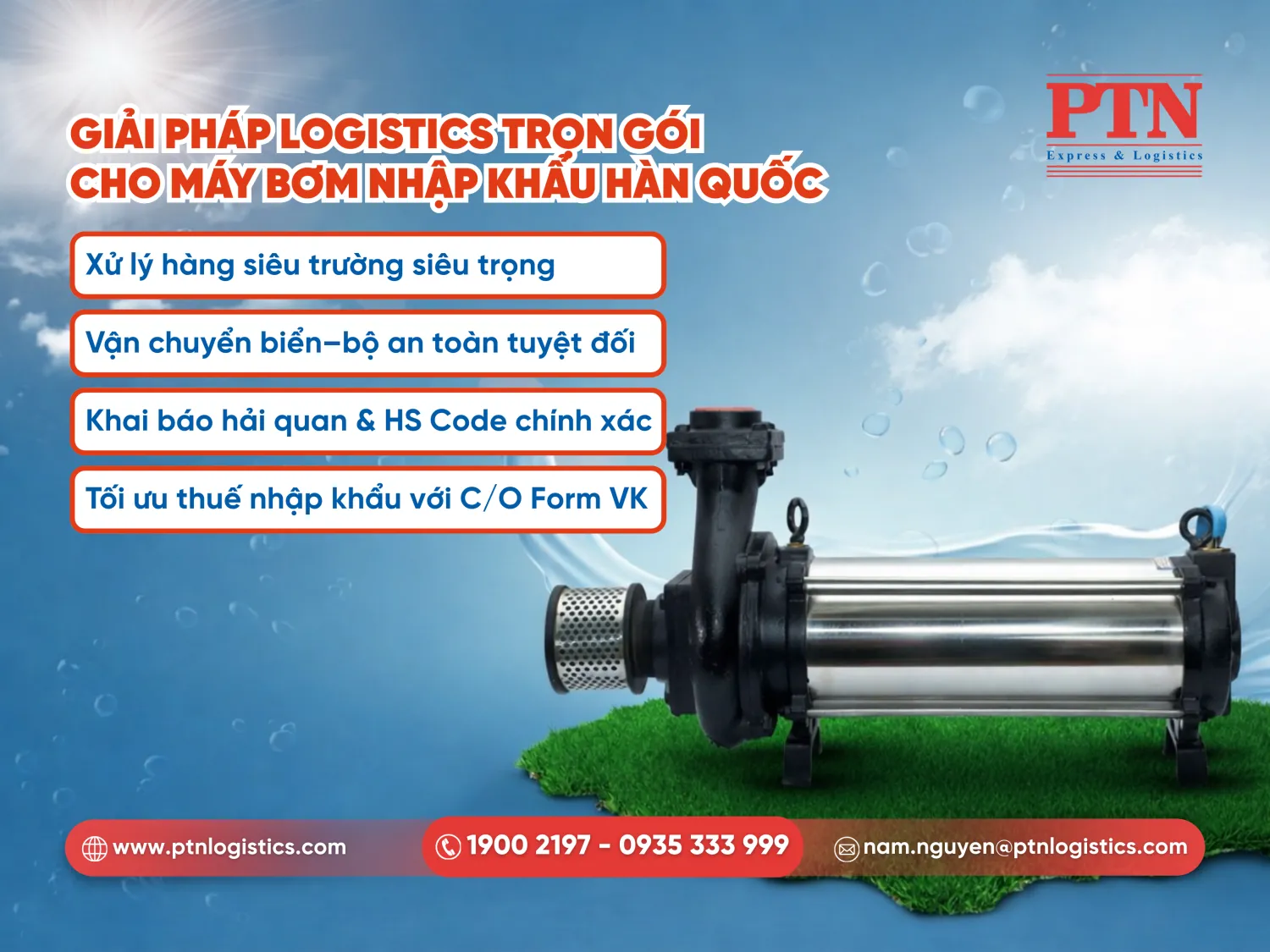 Máy bơm Hàn Quốc nhập khẩu