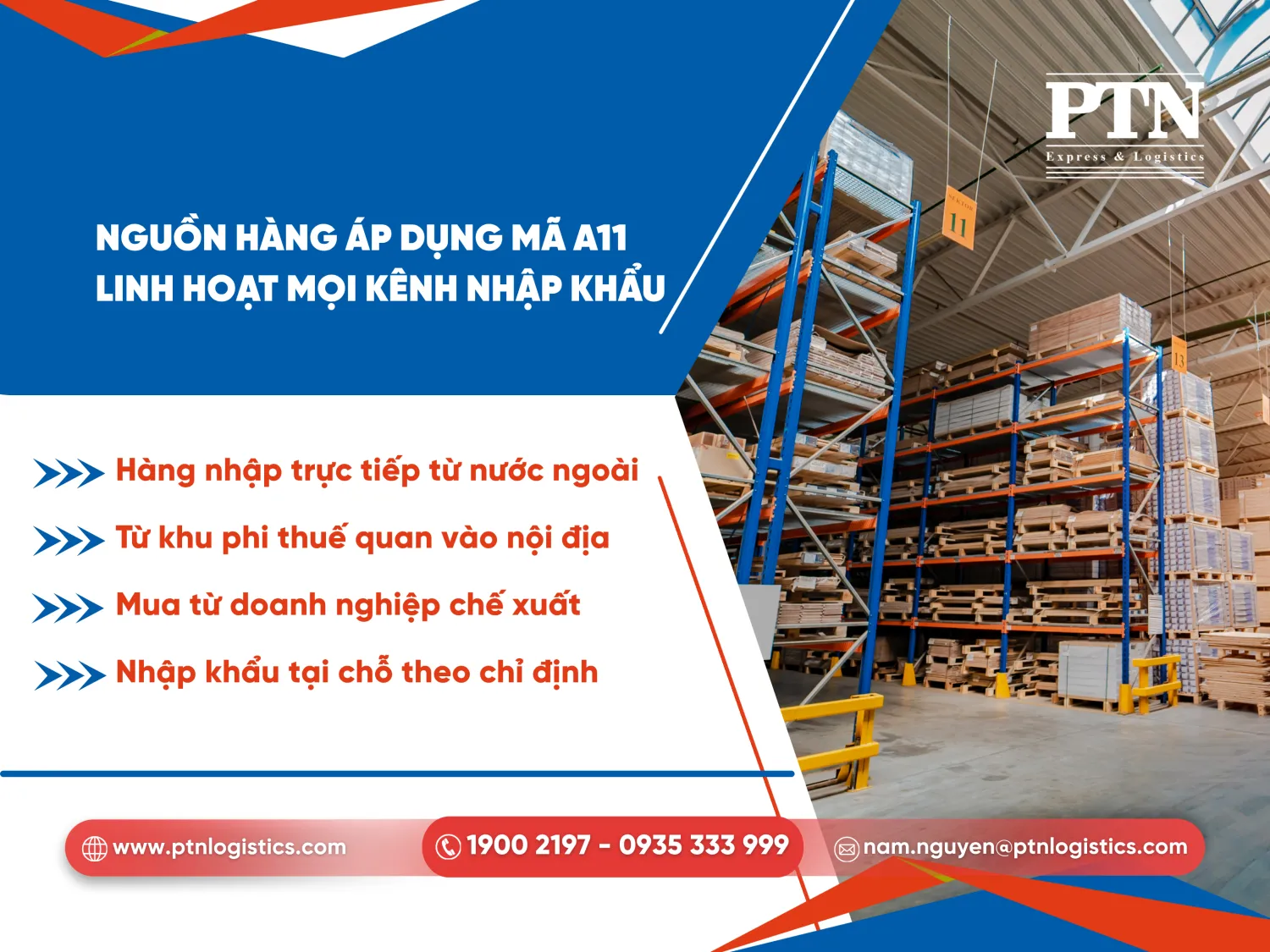 Nguồn hàng áp dụng mã loại hình A11