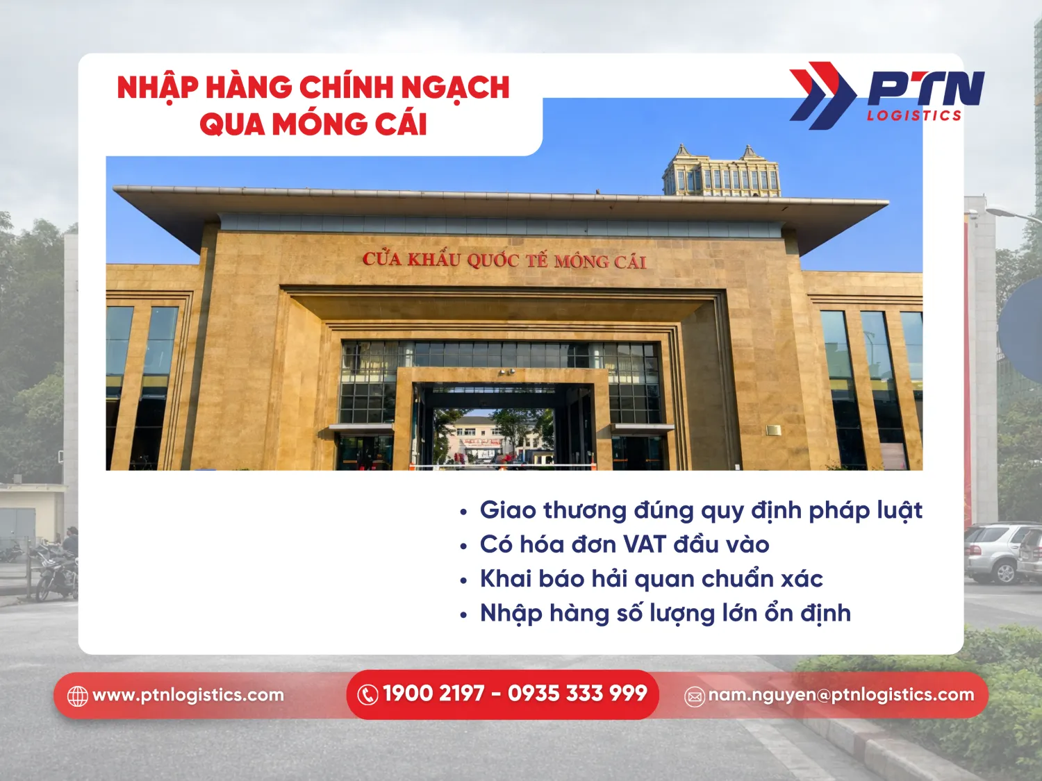 Nhập khẩu bằng hình thức chính ngạch qua cửa khẩu Móng Cái