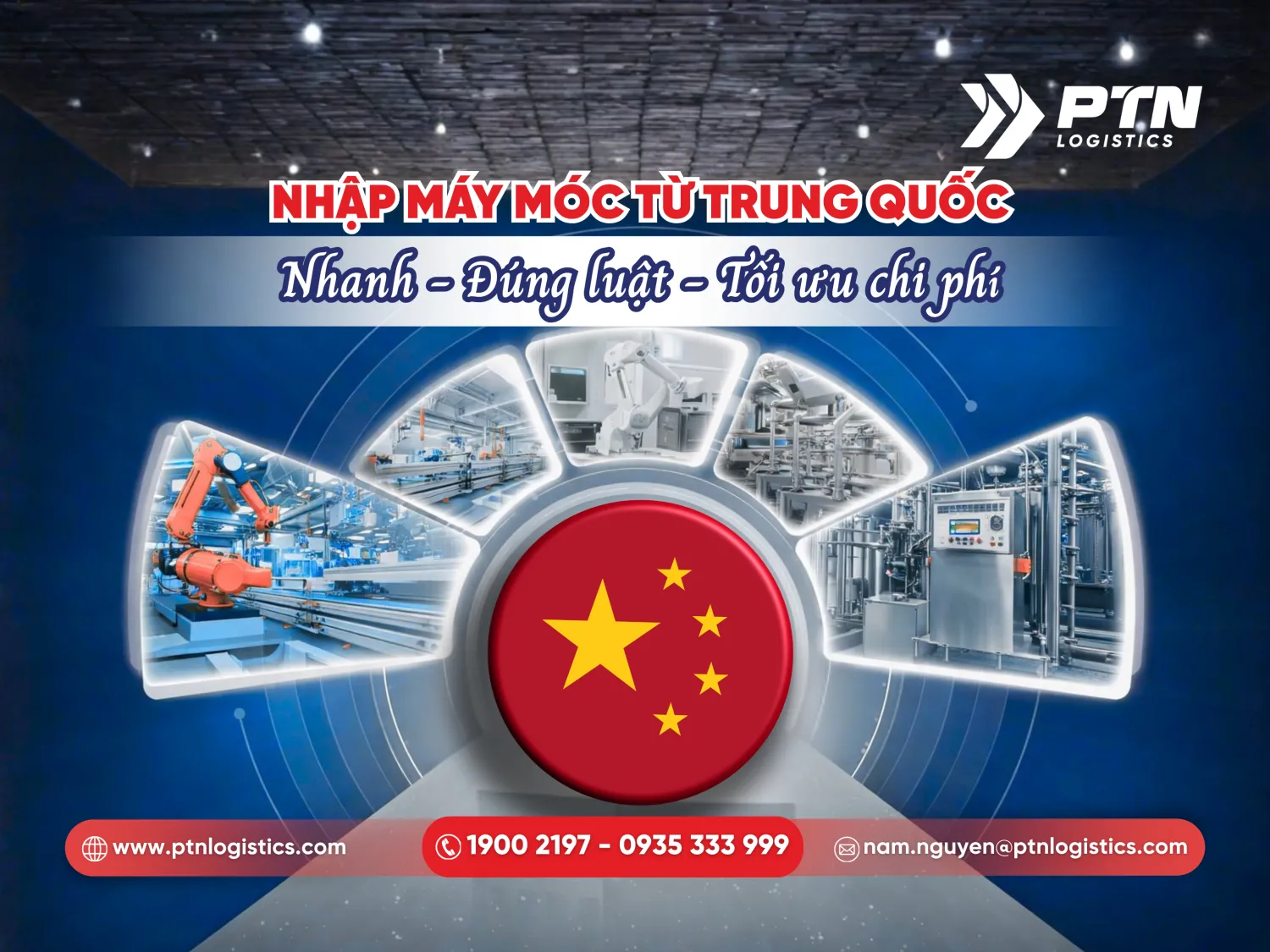 Nhập máy móc từ Trung Quốc chuẩn logistics