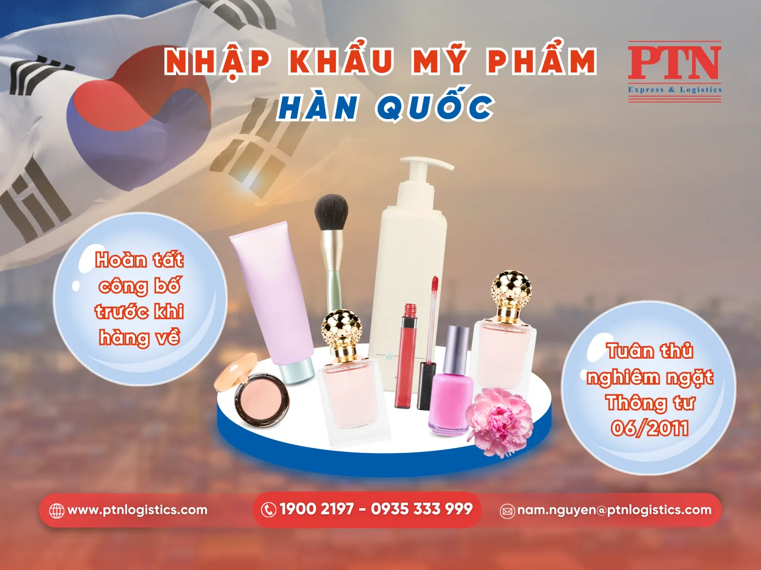 Nhập mỹ phẩm Hàn Quốc cần kiểm tra chuyên ngành