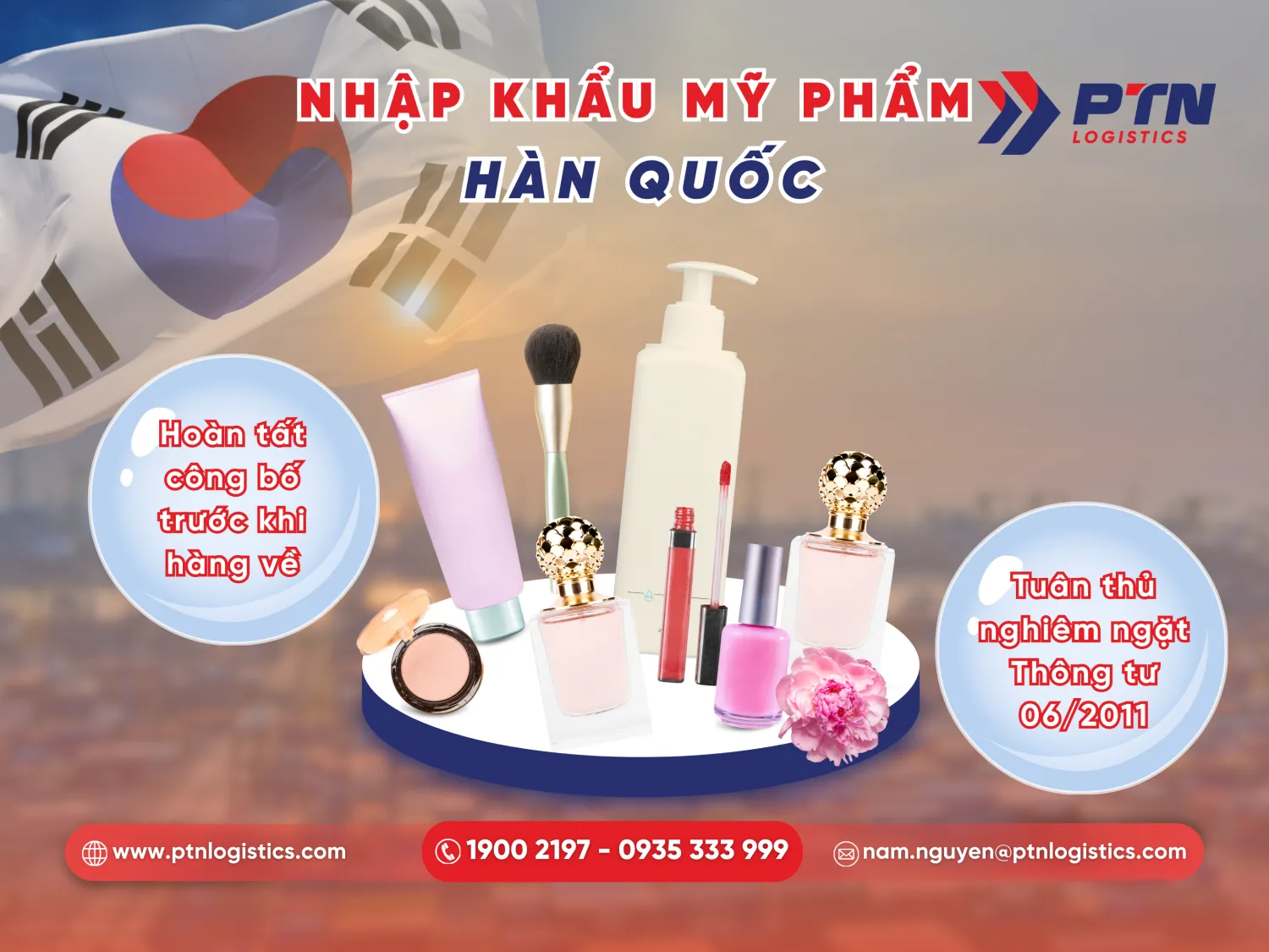 Nhập mỹ phẩm Hàn Quốc cần phải kiểm tra chuyên ngành