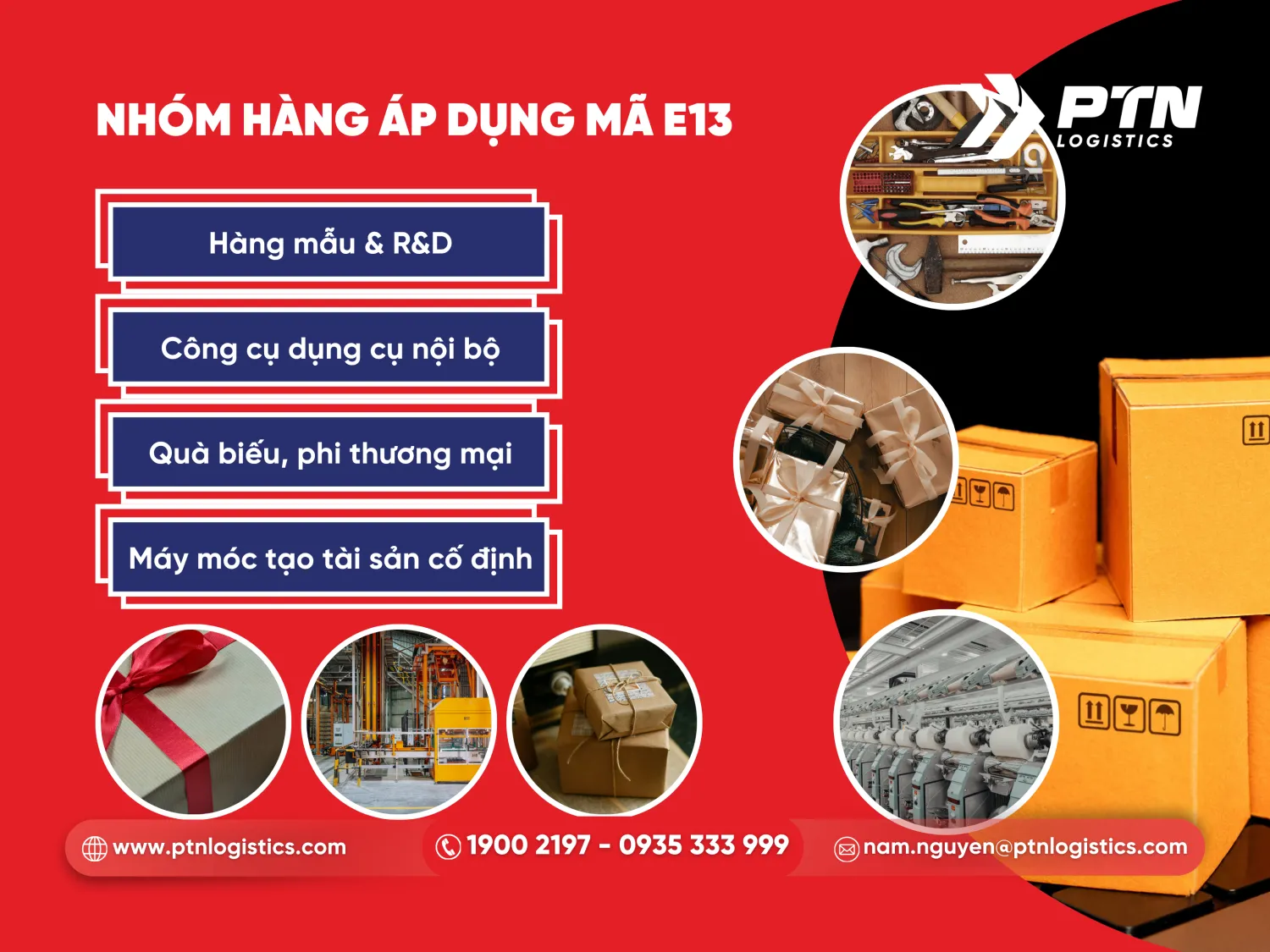 Nhóm hàng hóa áp dụng mã E13