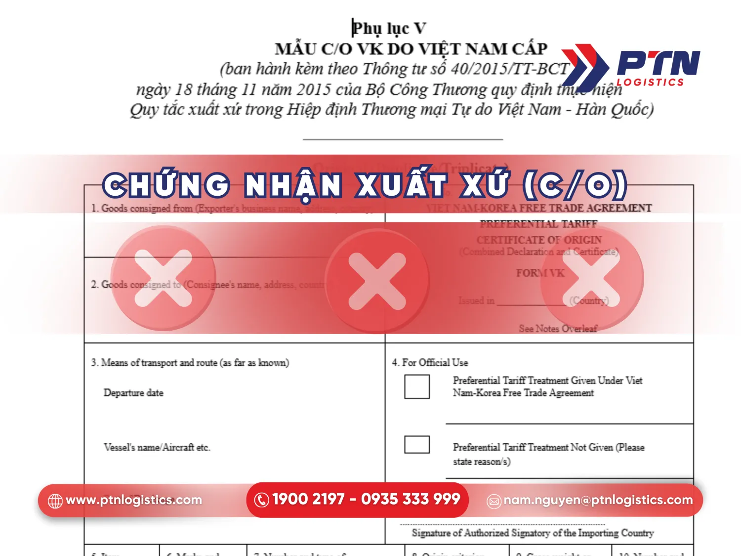 Rủi ro giấy chứng nhận C/O bị bác bỏ