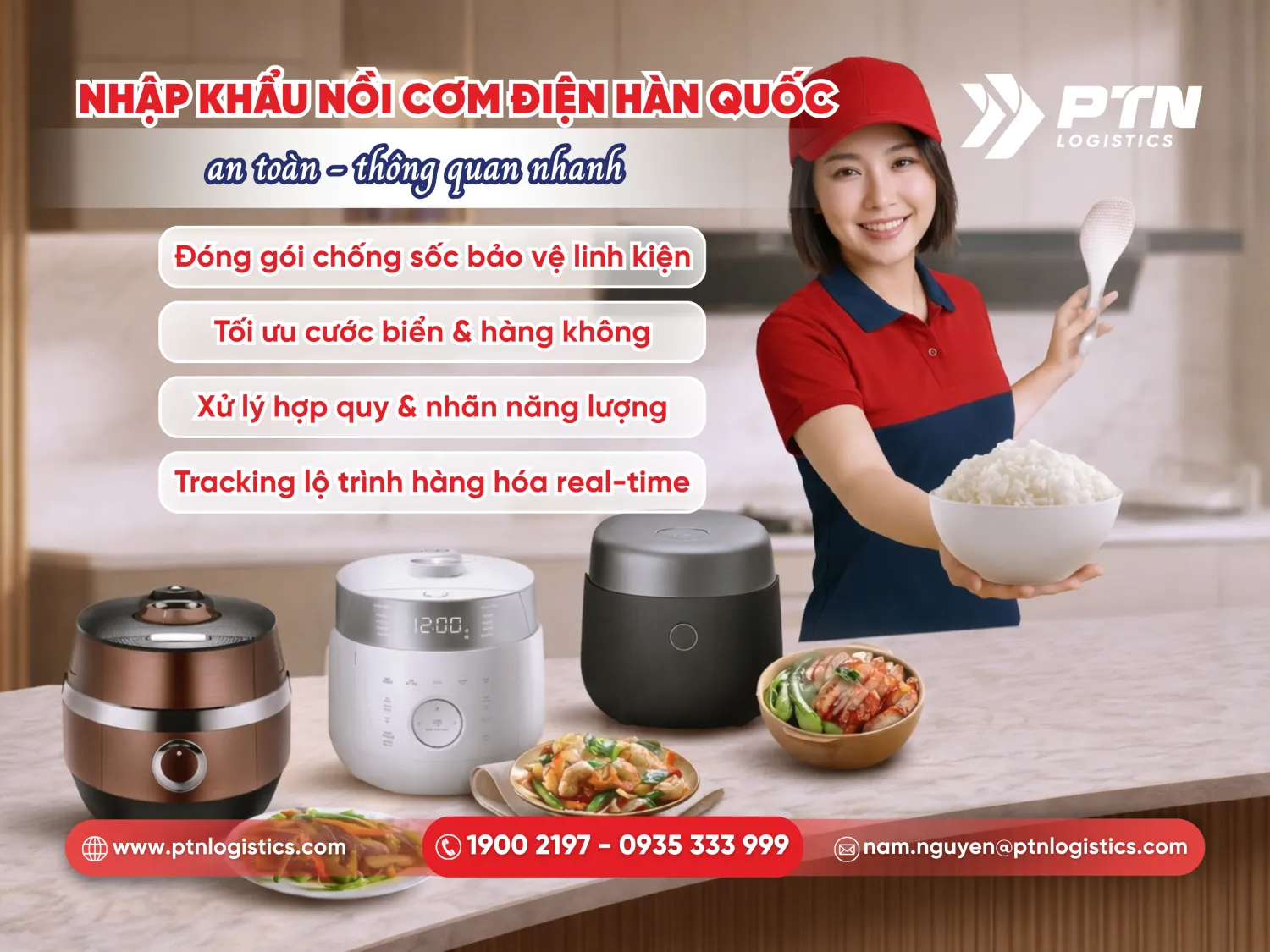 Nồi cơm điện nhập khẩu Hàn Quốc an toàn