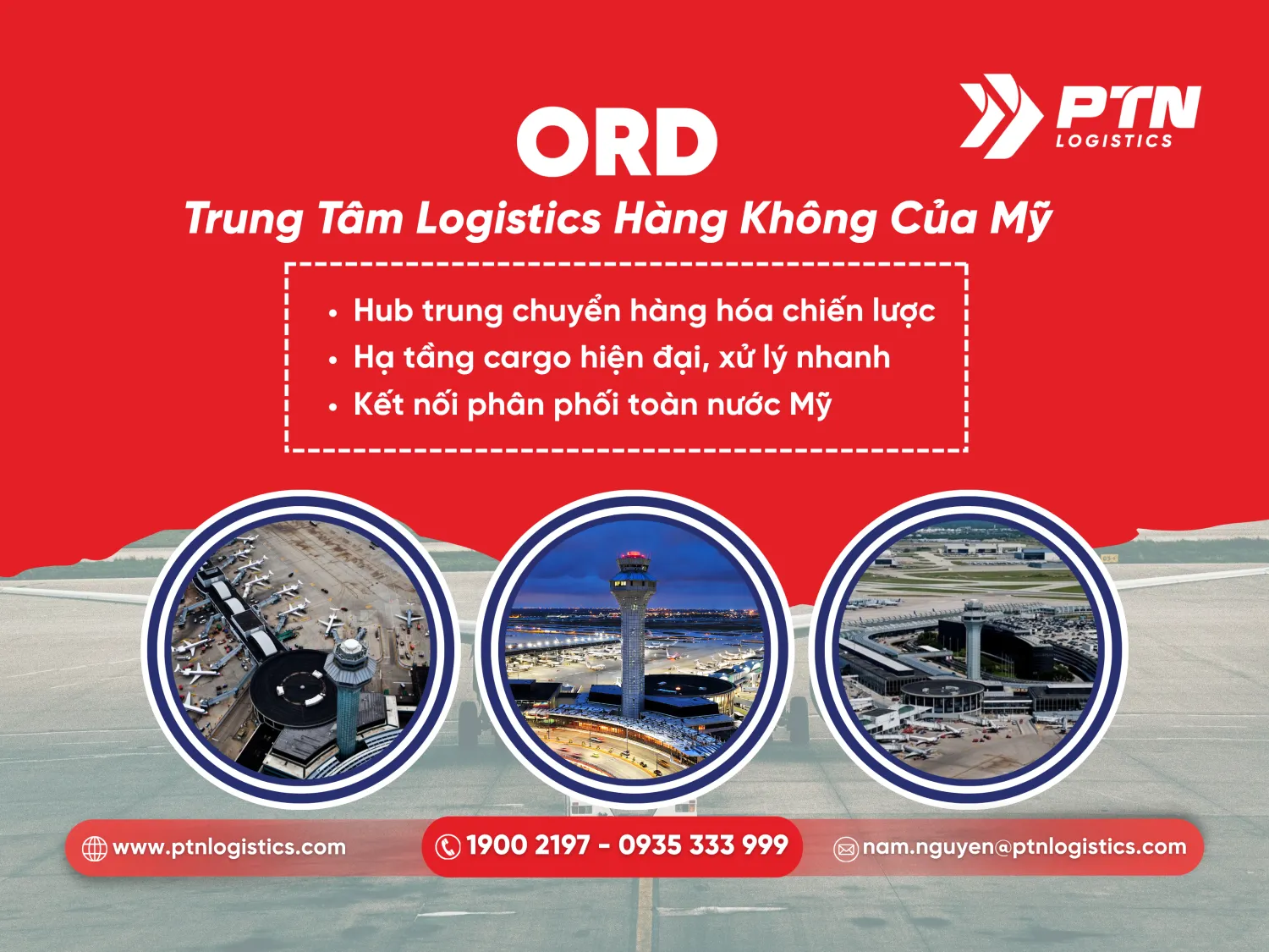 ORD là trung tâm logistics hàng không lớn của Mỹ