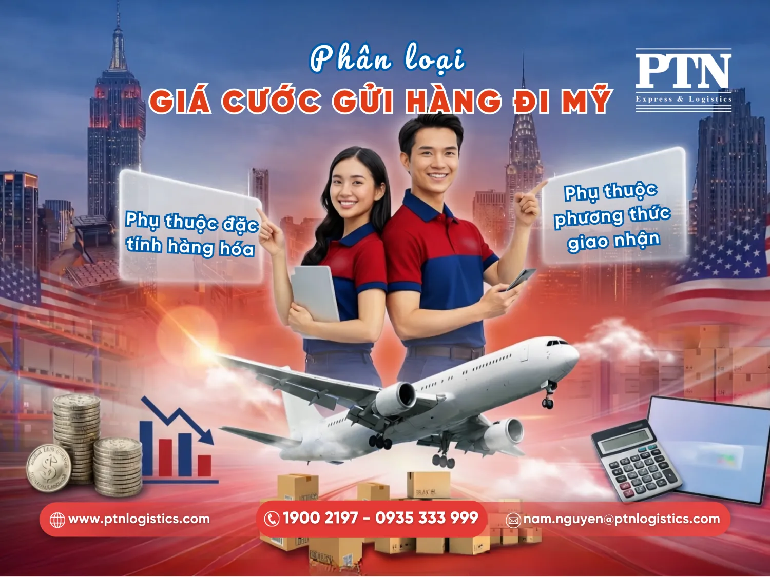 Phân loại giá cước gửi hàng đi Mỹ theo dịch vụ