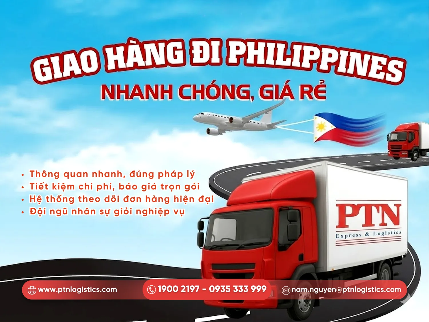 PTN cung cấp dịch vụ vận chuyển tuyến đi Philippines