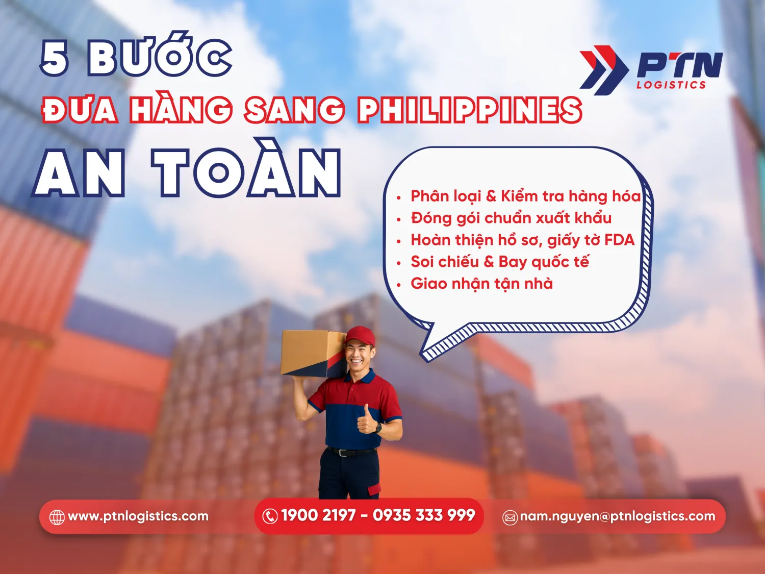 Quy trình các bước gửi đồ đi Philippines
