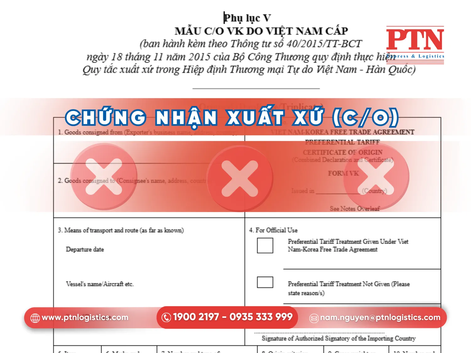 Rủi ro giấy chứng nhận C/O bị bác bỏ