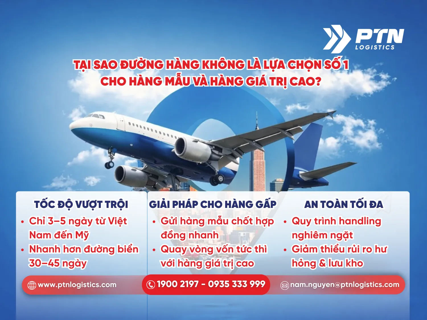 Tại sao đường hàng không là lựa chọn hàng đầu cho hàng mẫu và hàng giá trị cao