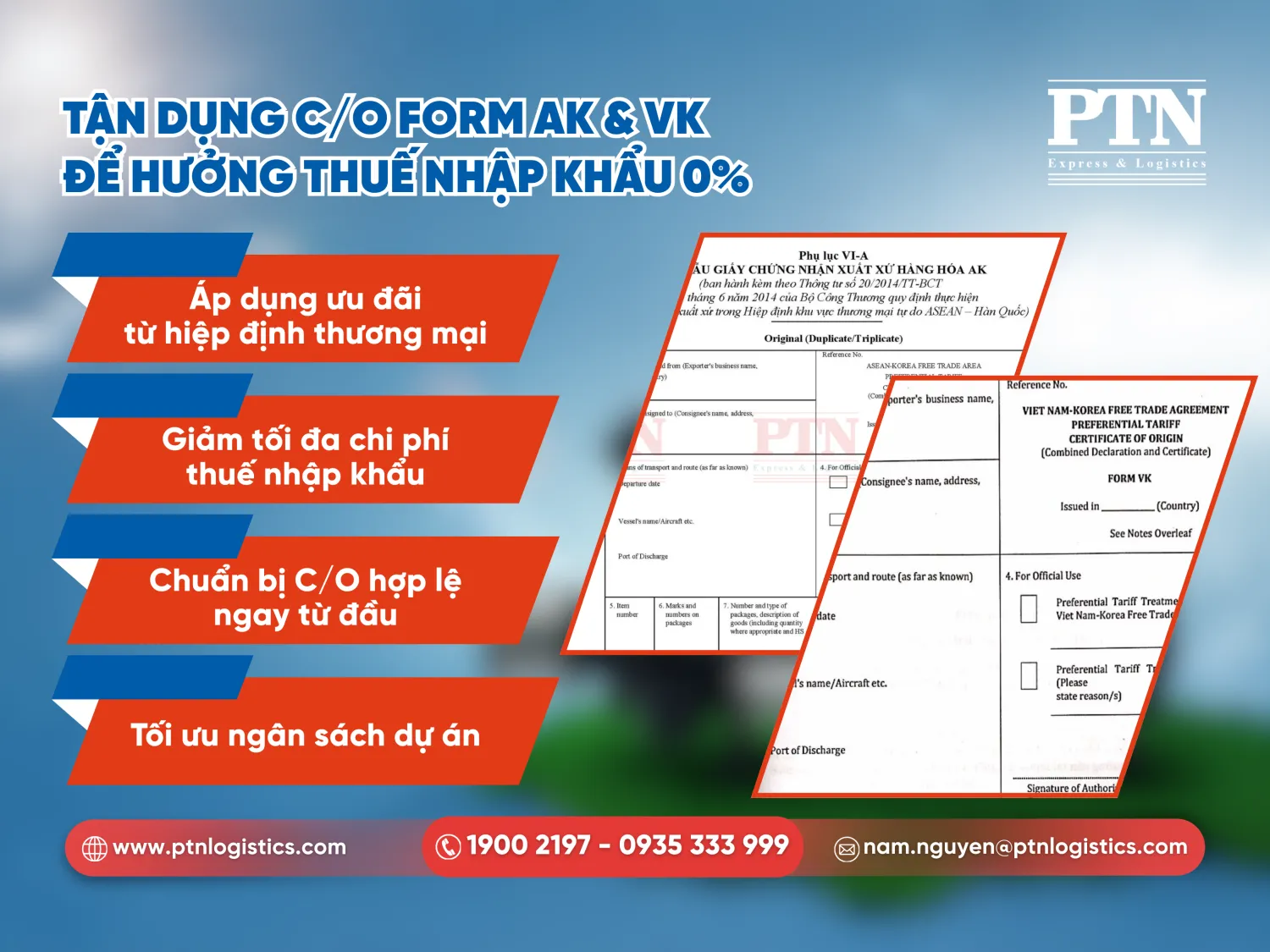 Tận dụng C/O form AK và VK để hưởng thuế nhập khẩu 0%
