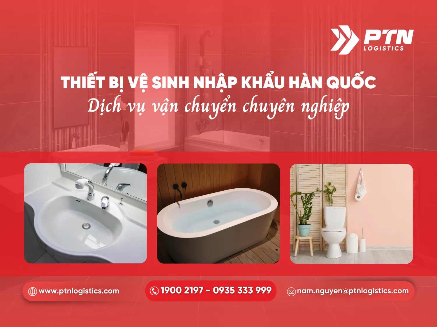 Thiết bị vệ sinh nhập khẩu Hàn Quốc, dịch vụ vận chuyển chuyên nghiệp