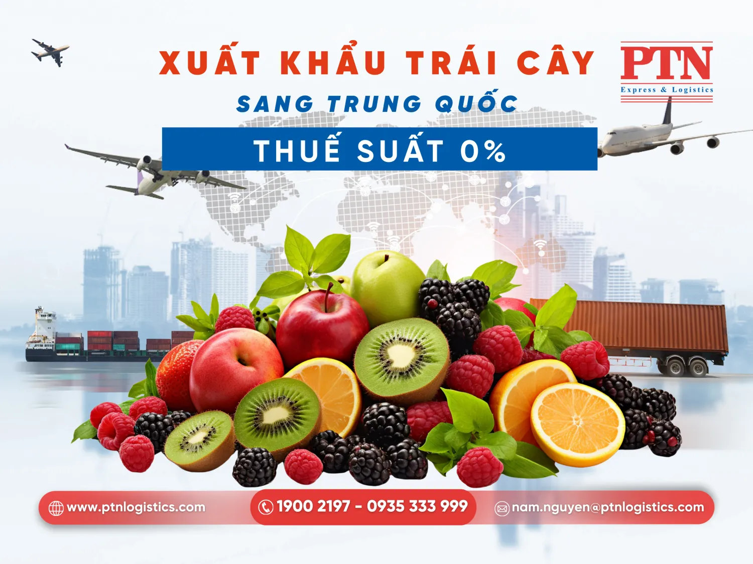 Thuế nhập khẩu trái cây tươi sang Trung Quốc