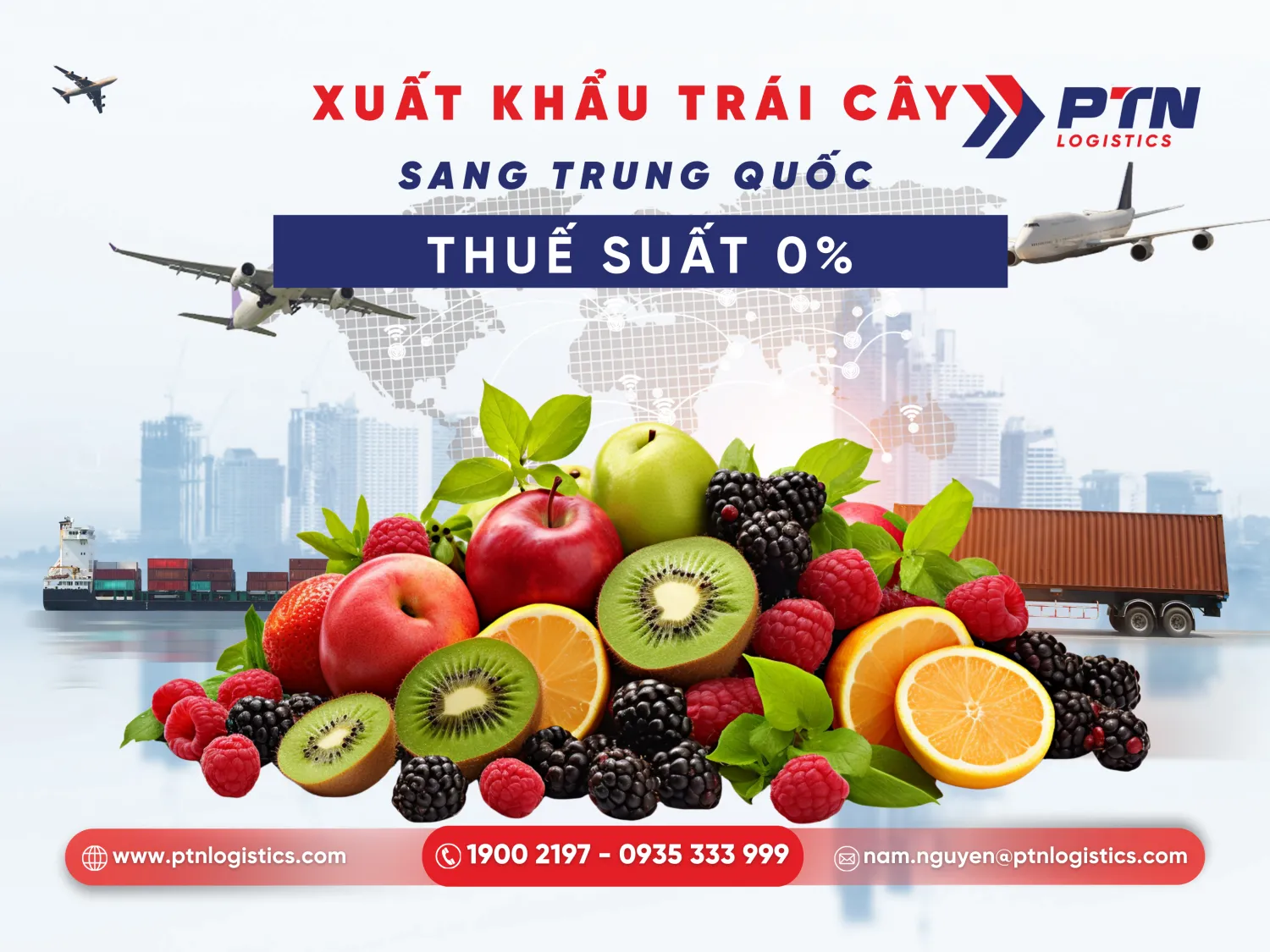 Thuế nhập khẩu trái cây tươi sang Trung
