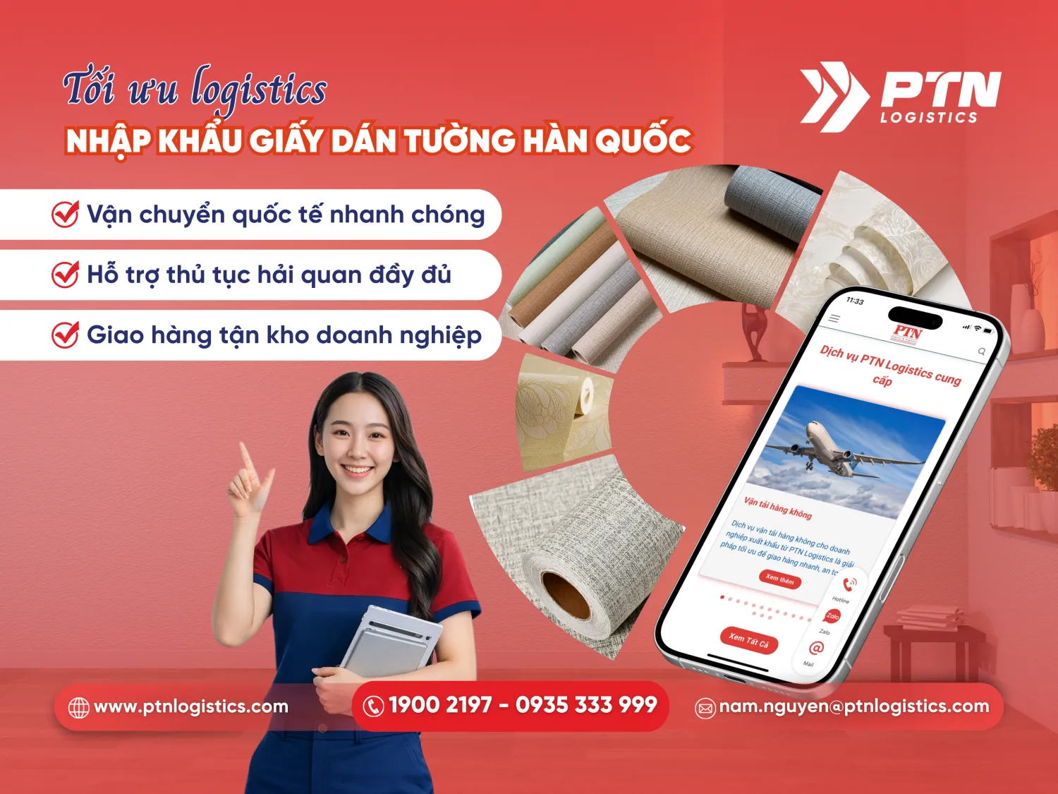 Tối ưu logistics giấy dán tường nhập khẩu Hàn Quốc