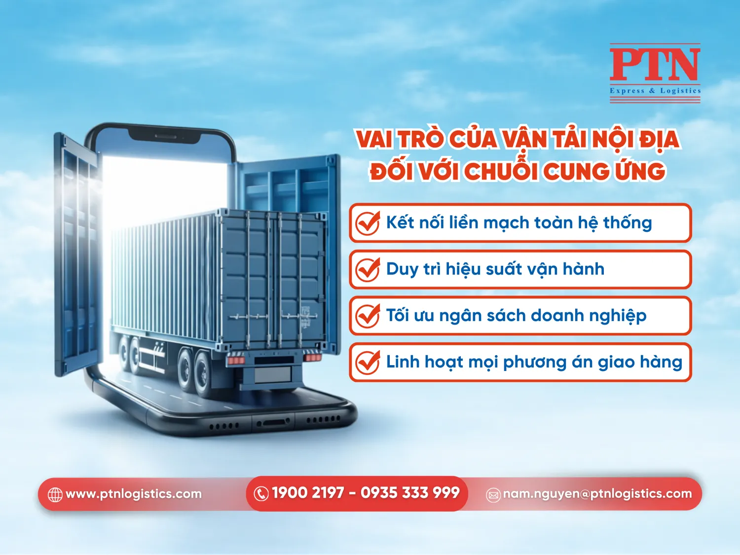 Vai trò của vận tải nội địa đối với chuỗi cung ứng