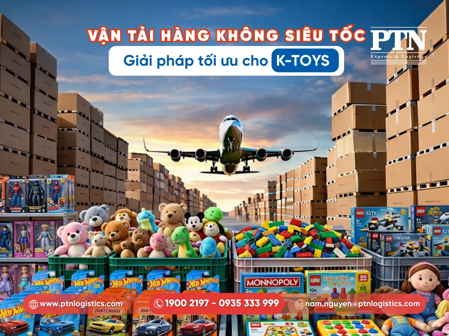 Vận chuyển đồ chơi Hàn Quốc nhập khẩu bằng máy bay